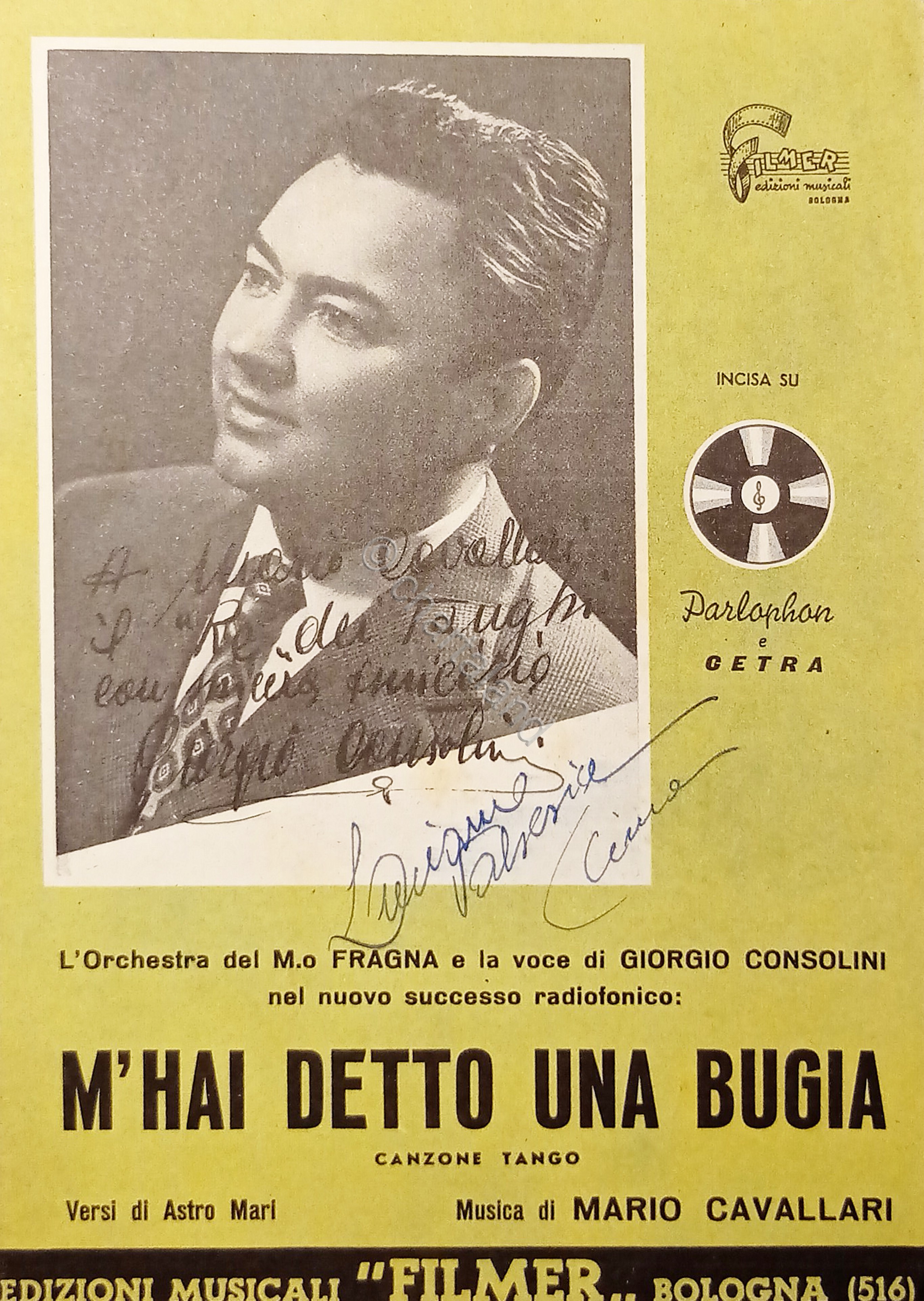 Spartiti - M'hai detto una bugia - Canzone Tango di …