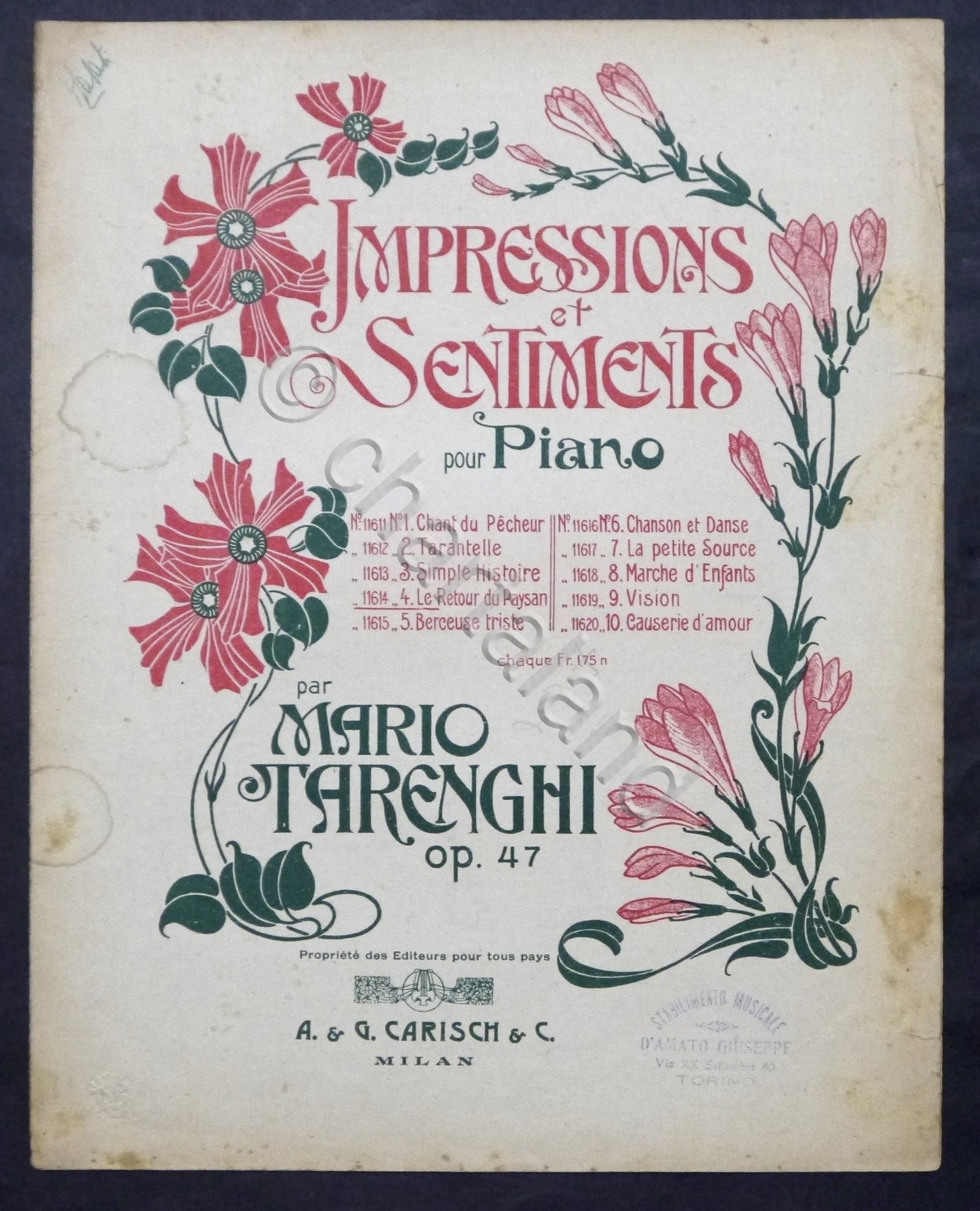 Spartiti - M. Marenghi - Le Retour du Paysan - …