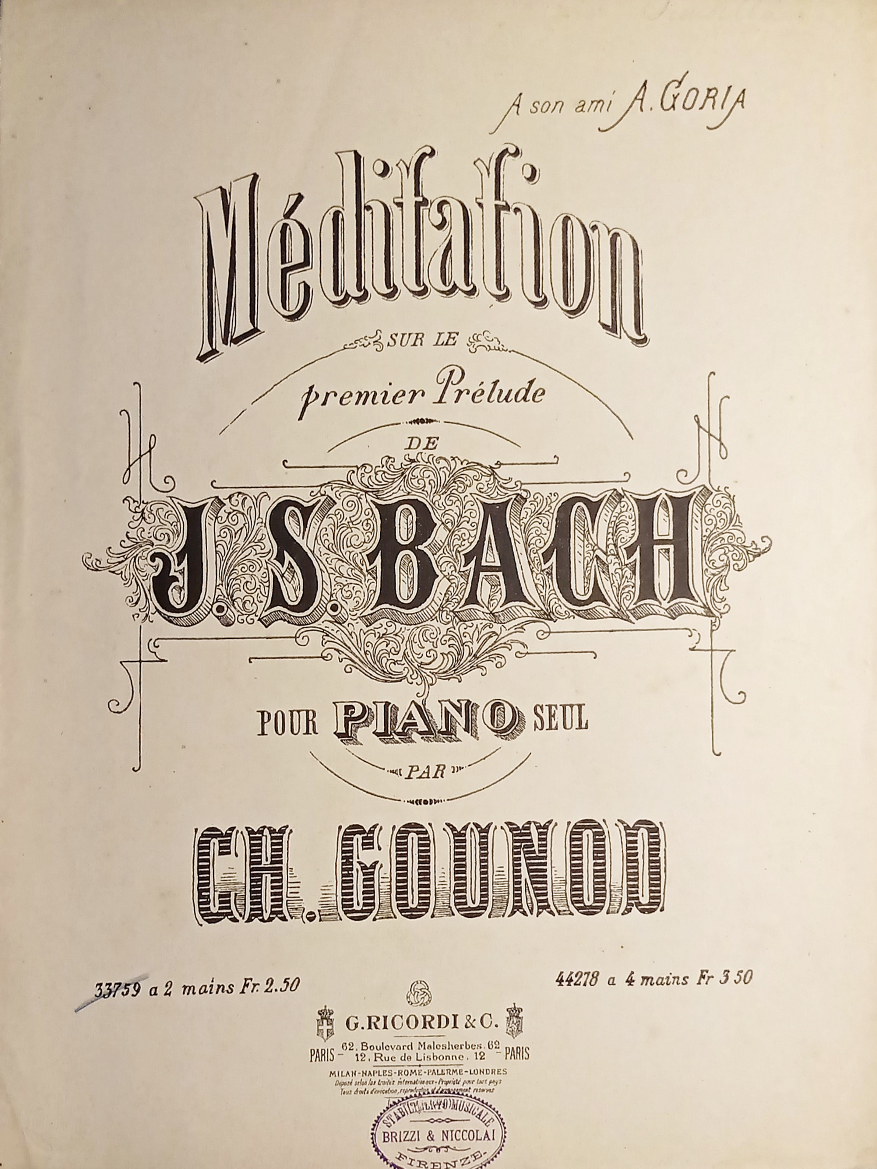 Spartiti - Méditation sur Prélude de J. S. Bach pour …
