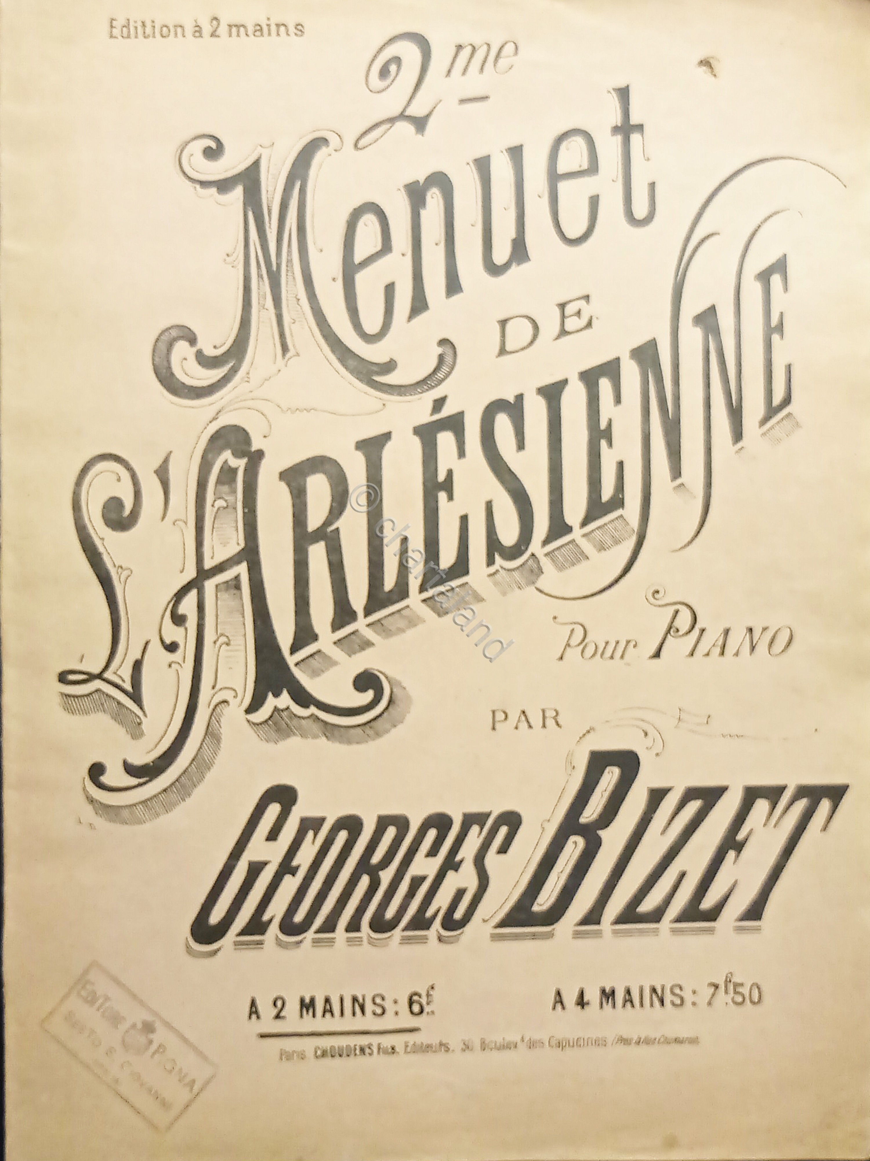 Spartiti - Menuet de l'Arlesienne pour Piano par G. Bizet