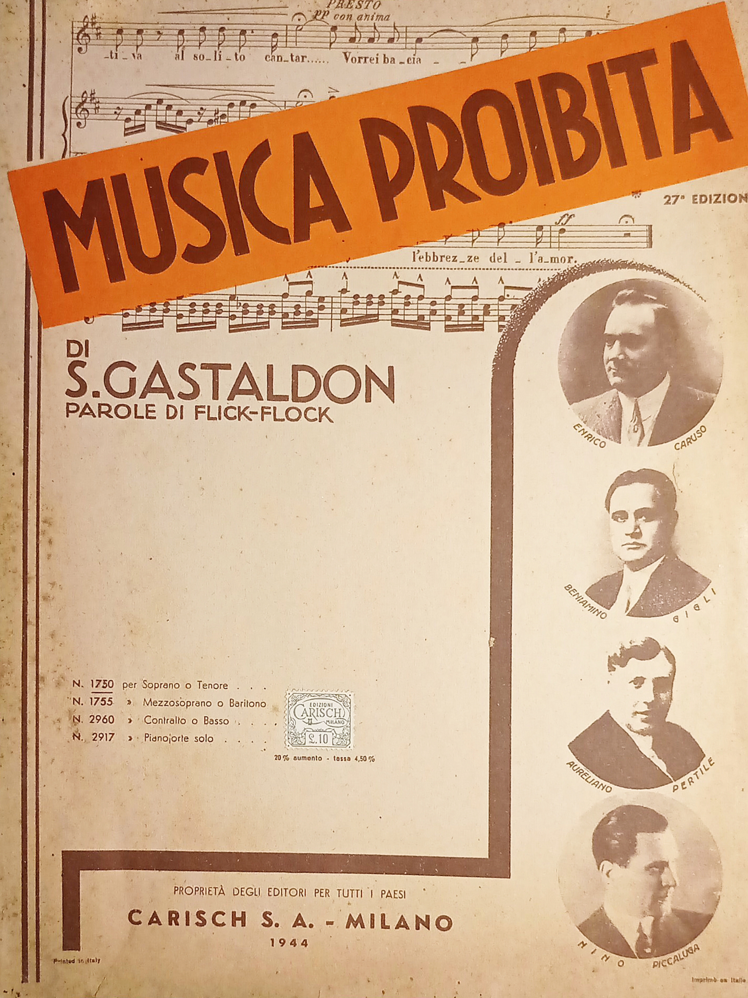 Spartiti - Musica Proibita - Melodia di F. Flock - …