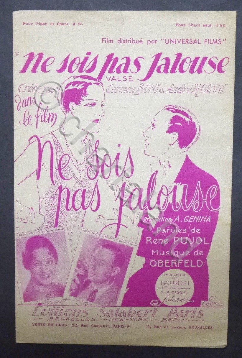 Spartiti - Ne sois pas jalouse - Valzer - Musica …