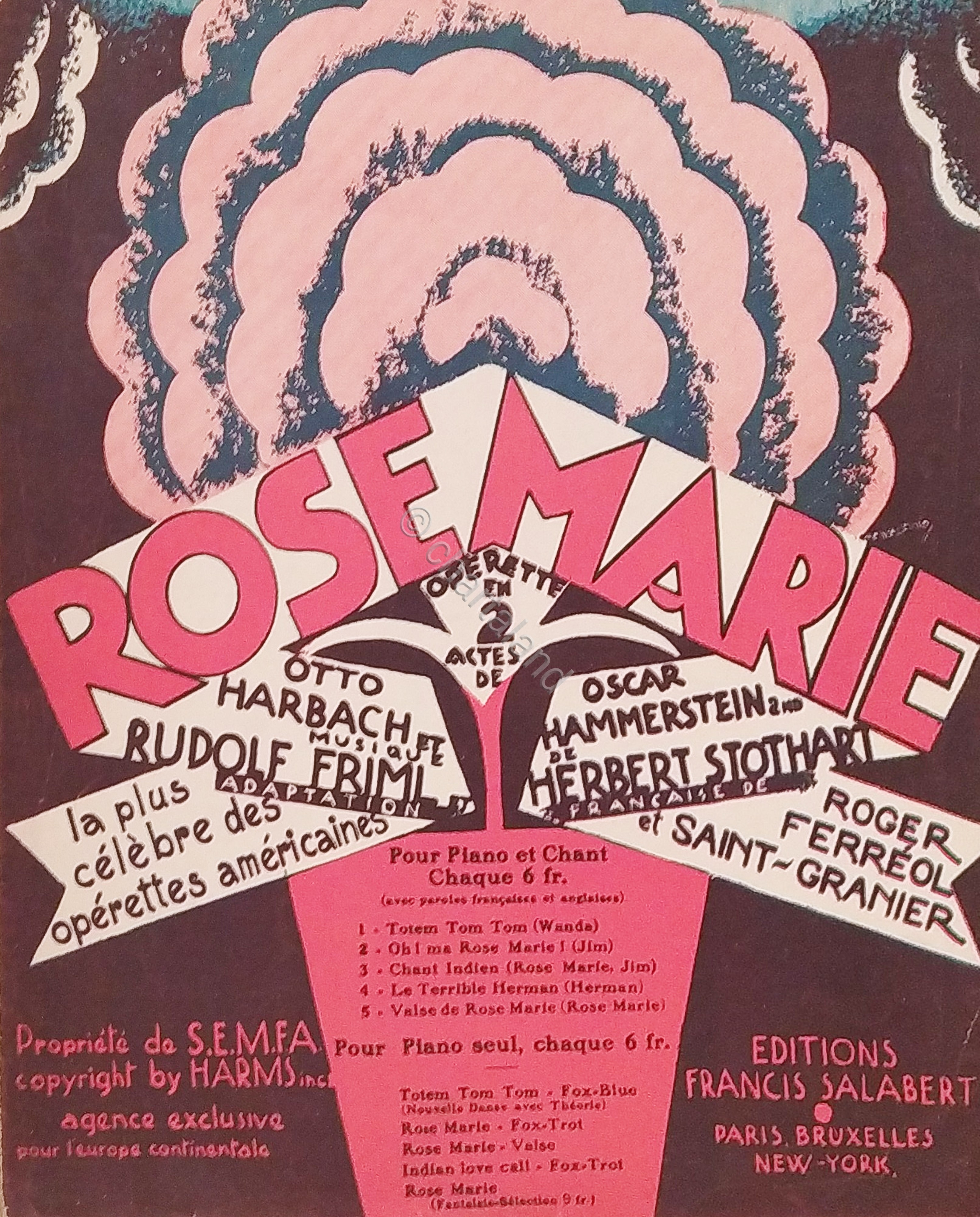 Spartiti - Oh! Ma Rose Marie - Pour Piano et …