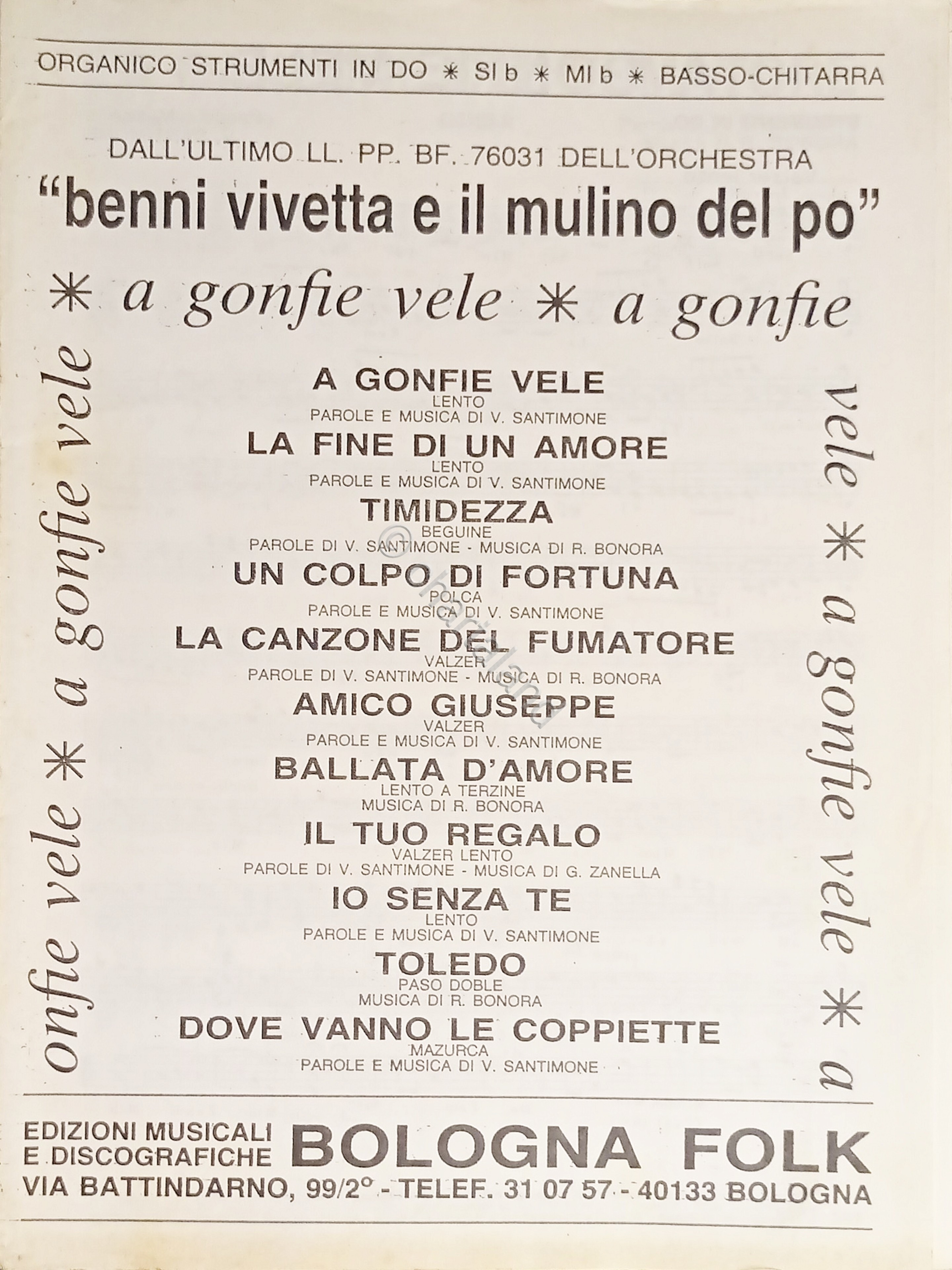 Spartiti - Orchestra Benni-Vivetta e il Mulino del Po - …