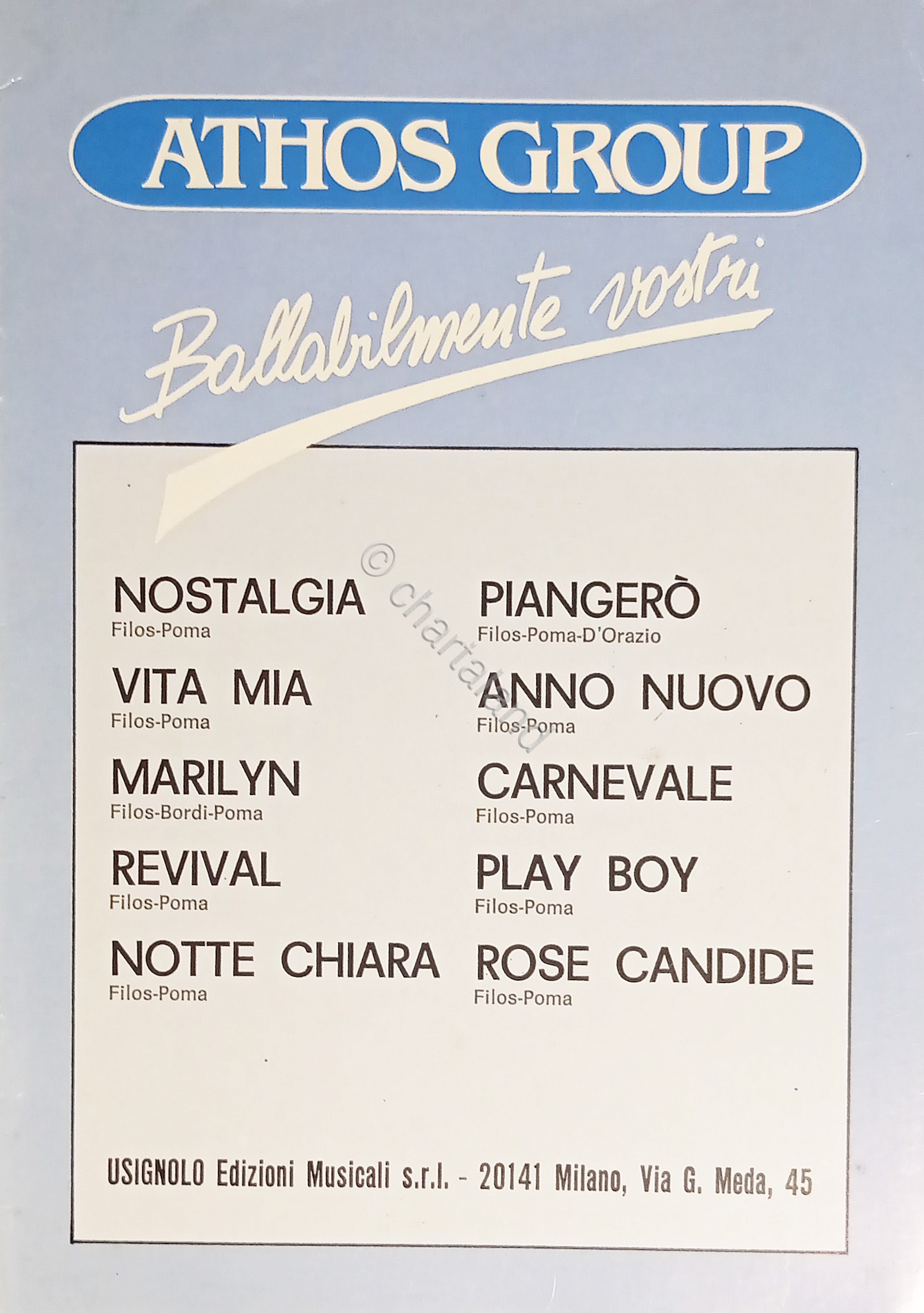 Spartiti - Orchestra Spettacolo Athos Group - Ballabilmente vostri - …