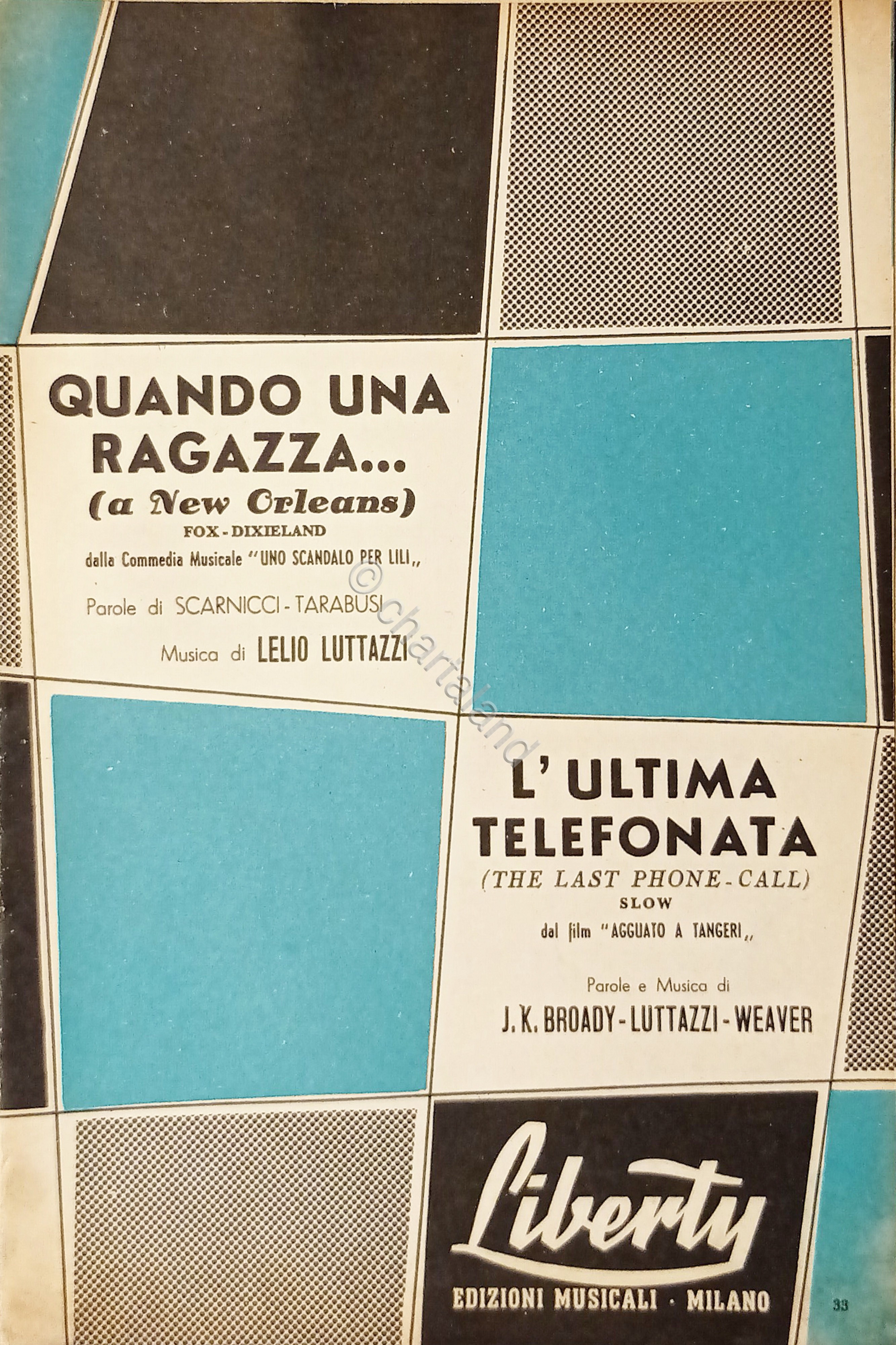 Spartiti - Quando una ragazza...(Fox Dixieland) - L'ultima telefonata (Slow)