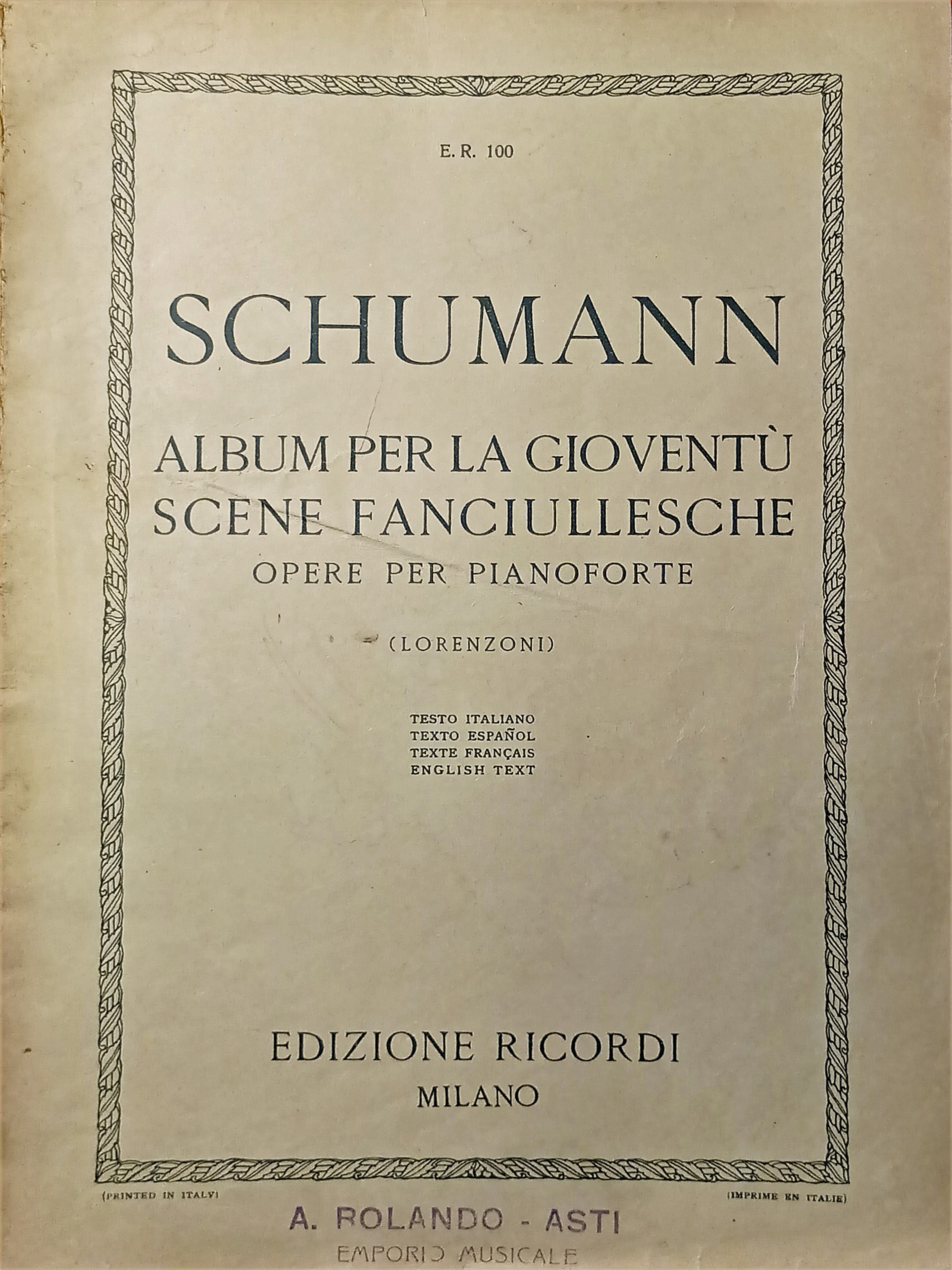 Spartiti - R. Schumann - Album per la Gioventù - …