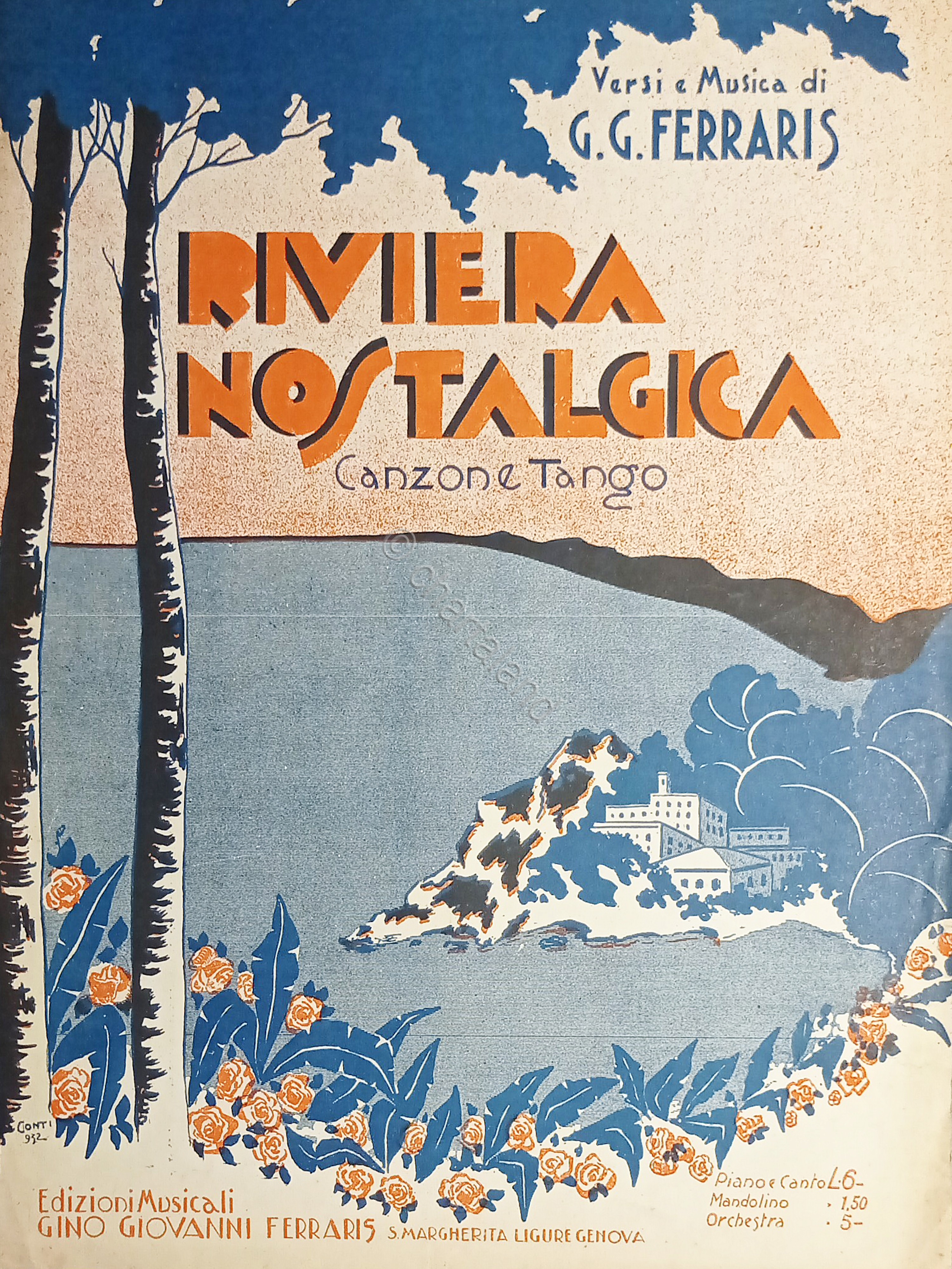Spartiti - Riviera Nostalgica - Canzone Tango di G. G. …