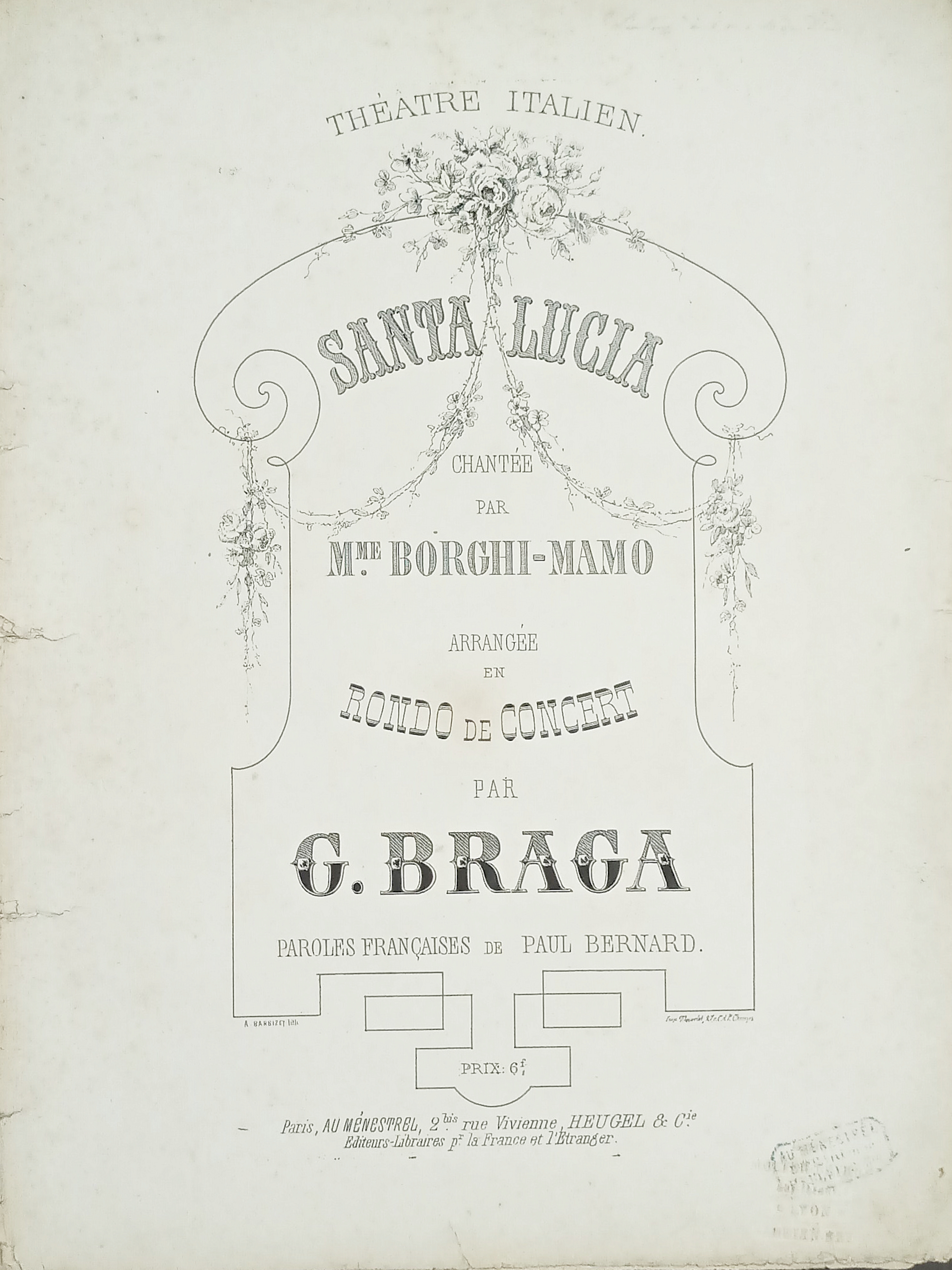 Spartiti - Santa Lucia - Chanté par Borghi-Mamo - Rondo …