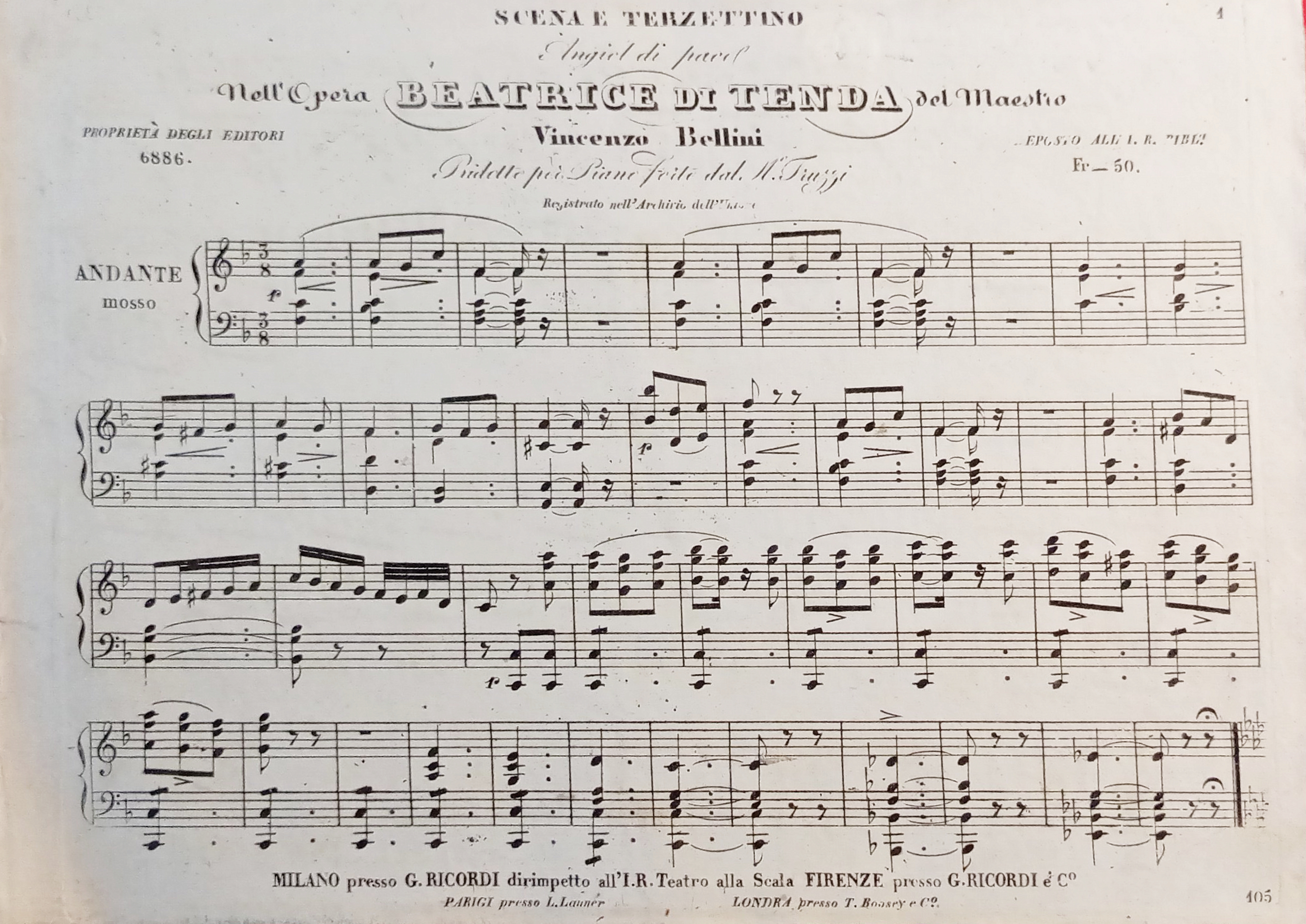 Spartiti - Scena e Terzettino nell'Opera Beatrice di Tenda di …