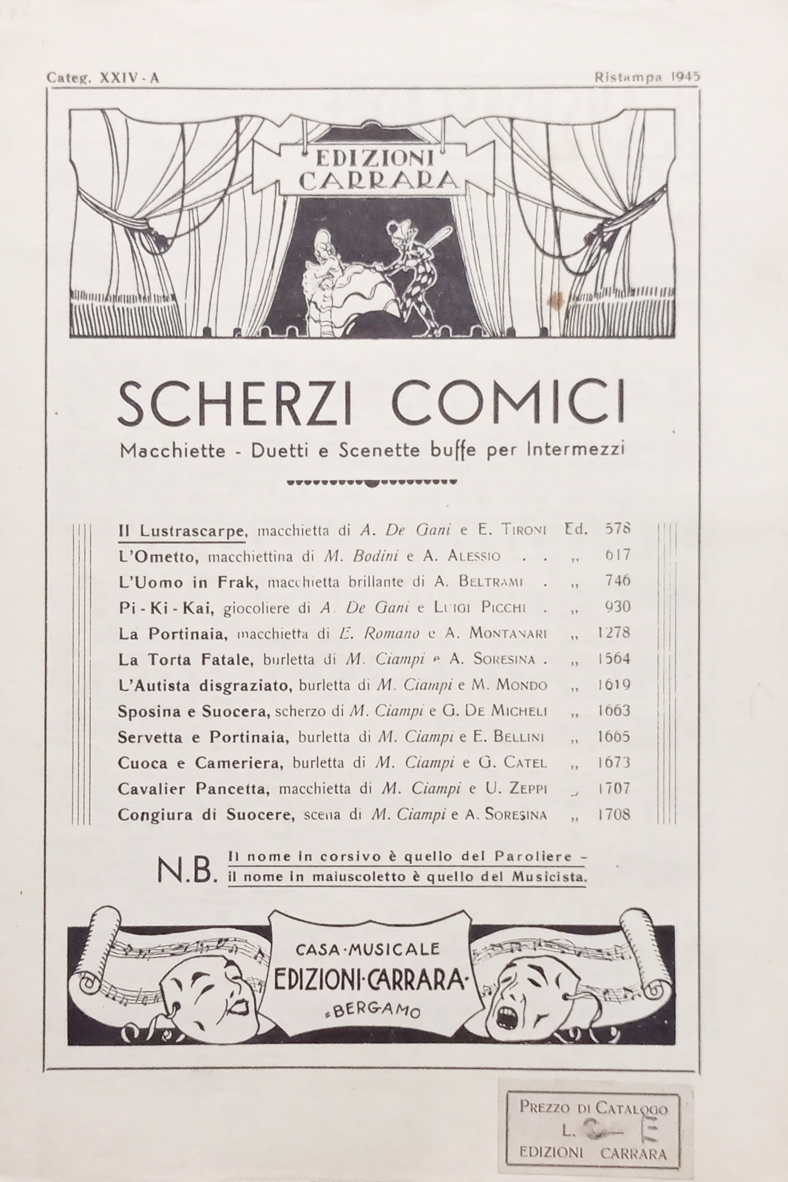 Spartiti - Scherzi Comici - Il Lustrascarpe - Macchietta di …