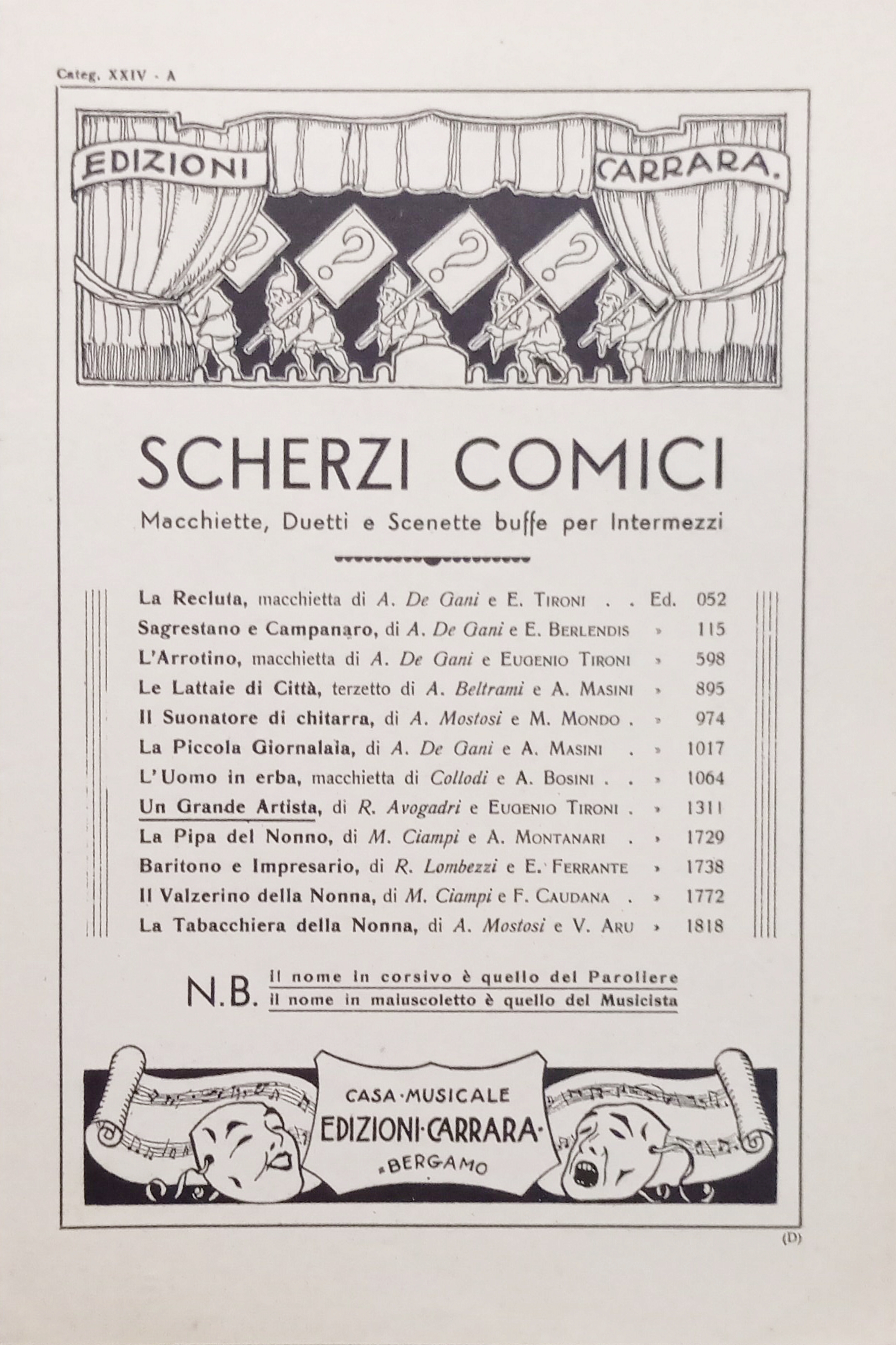 Spartiti - Scherzi Comici - Un Grande Artista di R. …