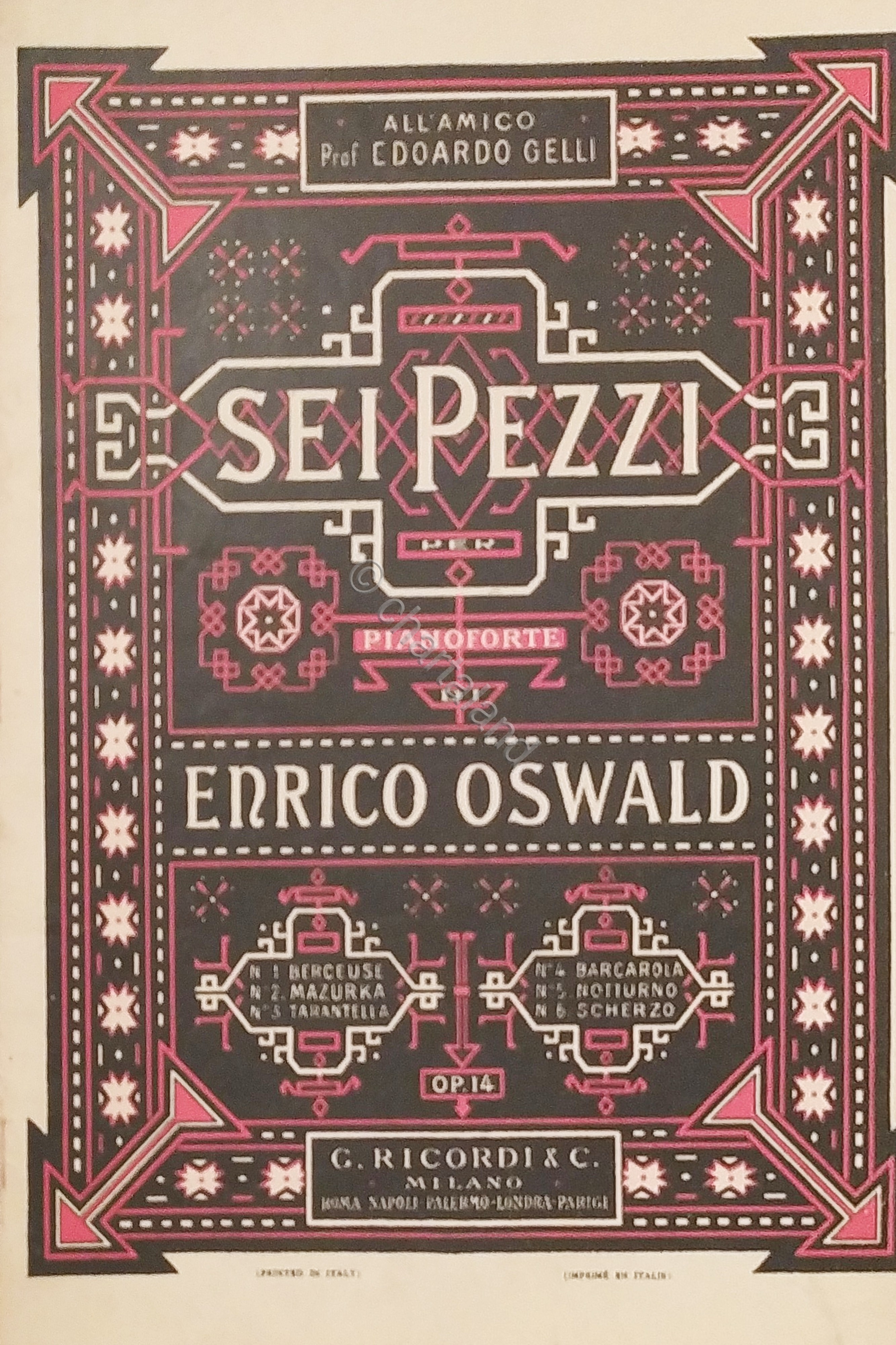 Spartiti - Sei Pezzi per Pianoforte di Enrico Oswald