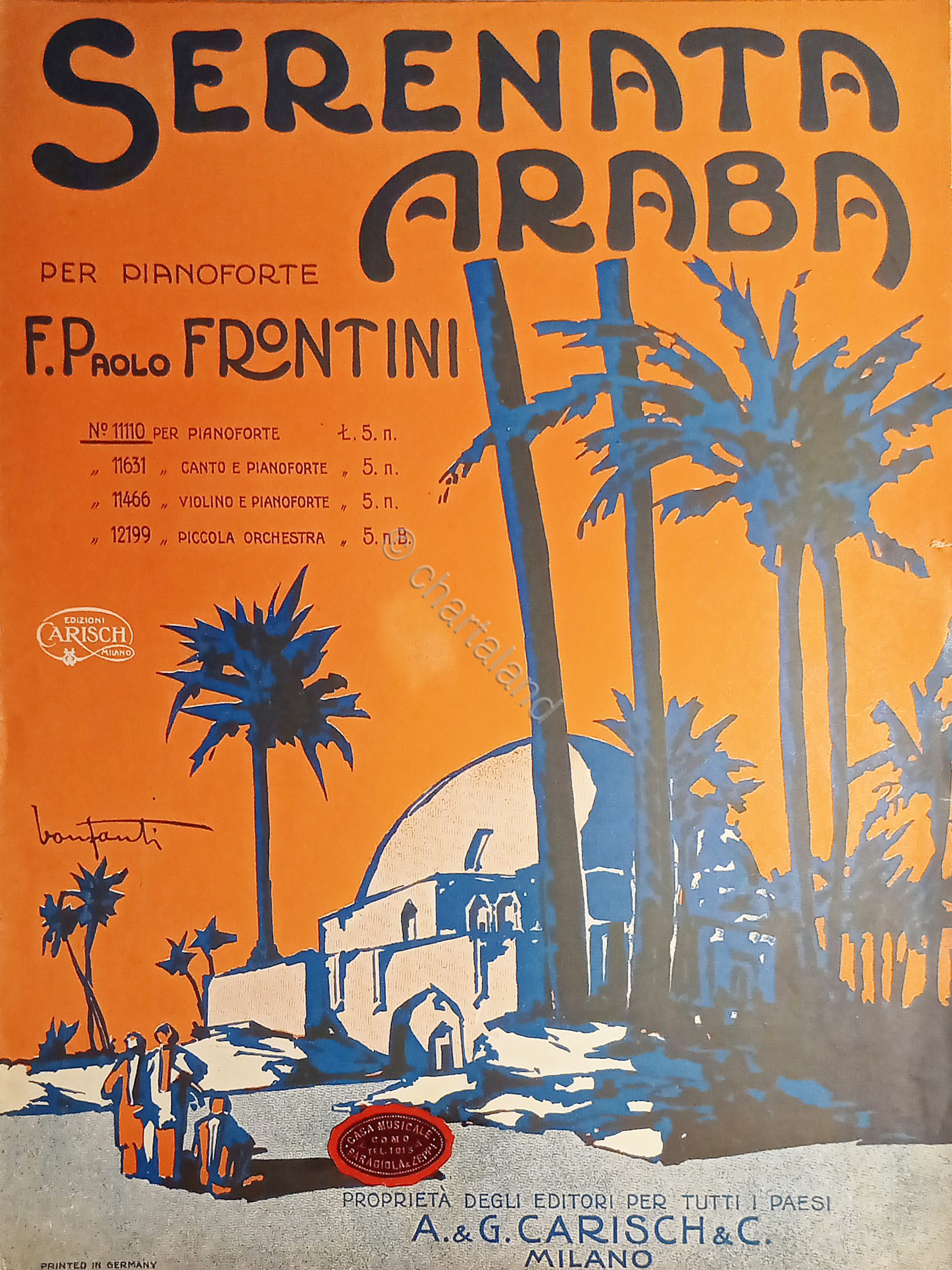 Spartiti - Serenata Araba per Pianoforte di F. Paolo Frontini