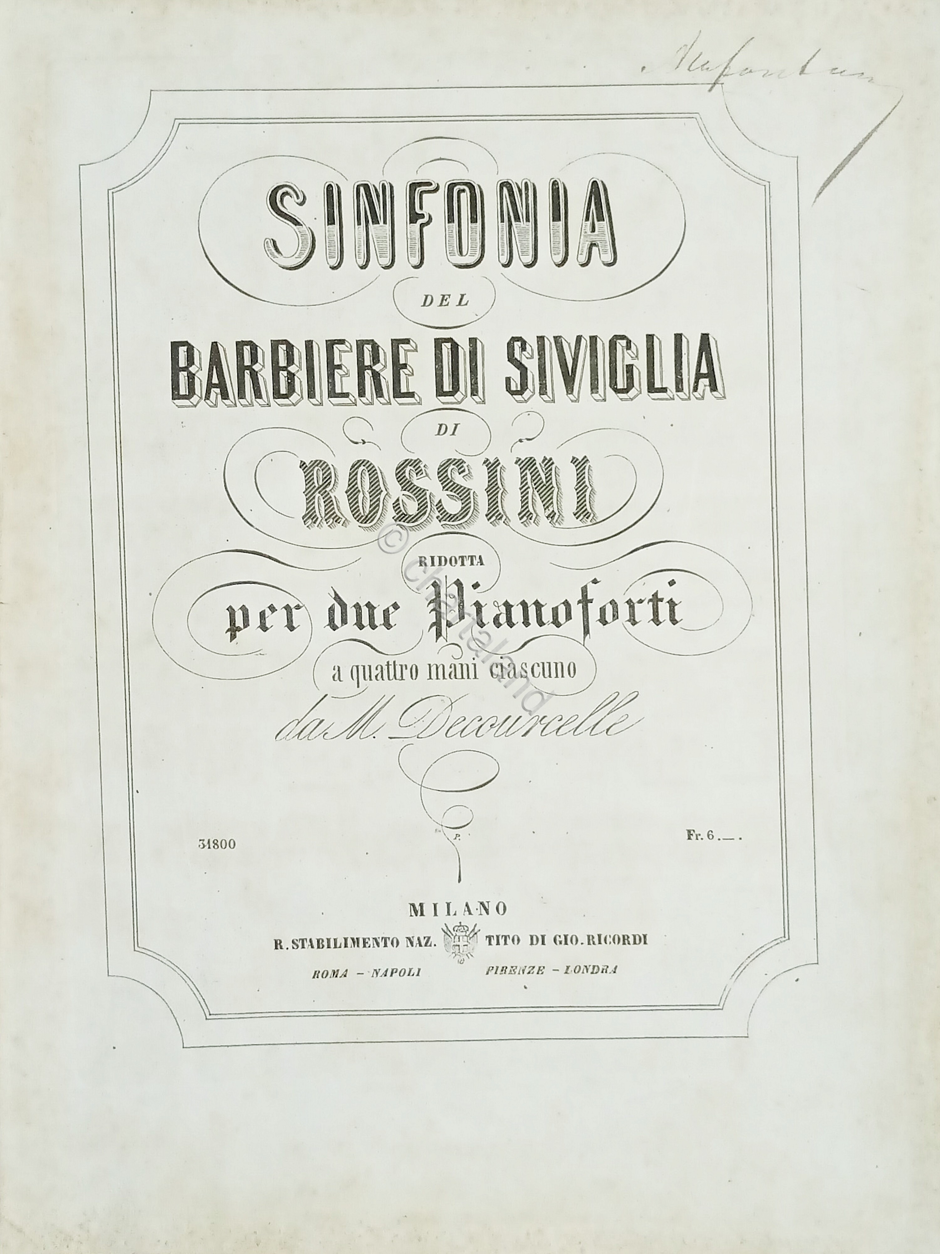 Spartiti - Sinfonia del Barbiere di Siviglia di Rossini per …