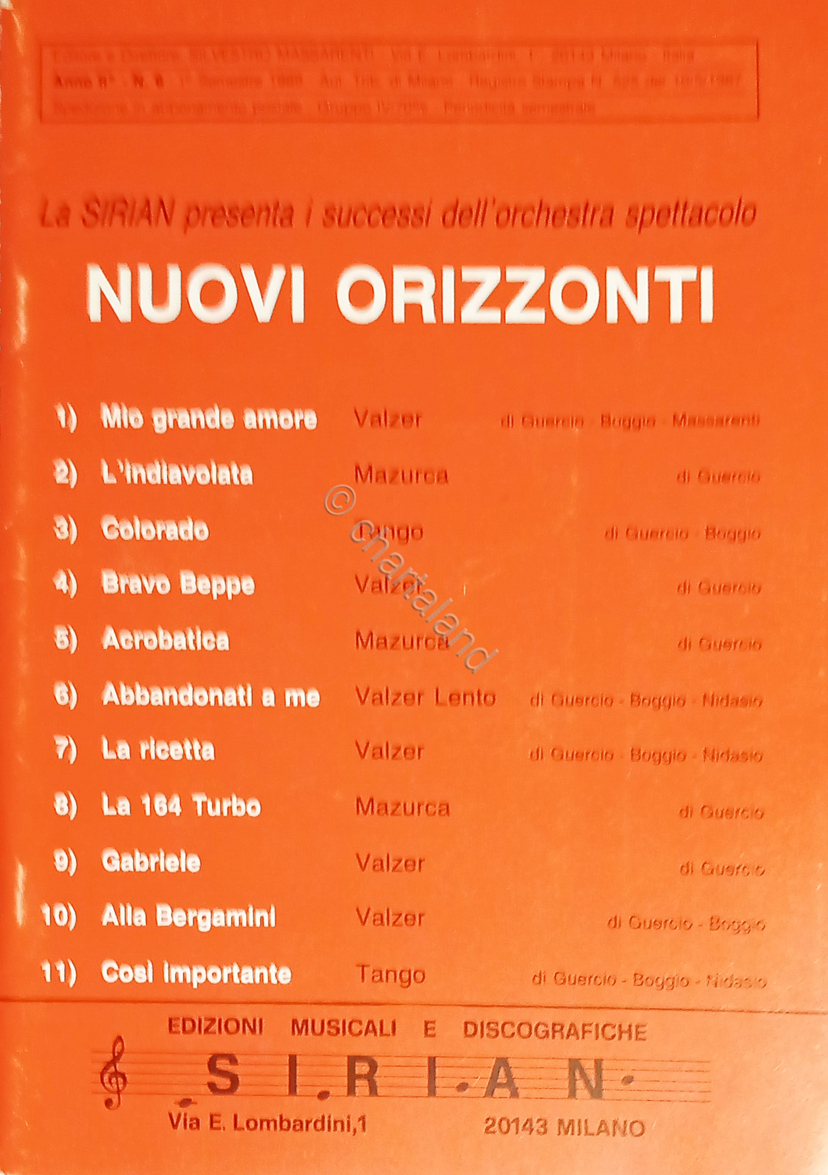 Spartiti - SIRIAN presenta i Successi dell'Orchestra Spettacolo Nuovi Orizzonti
