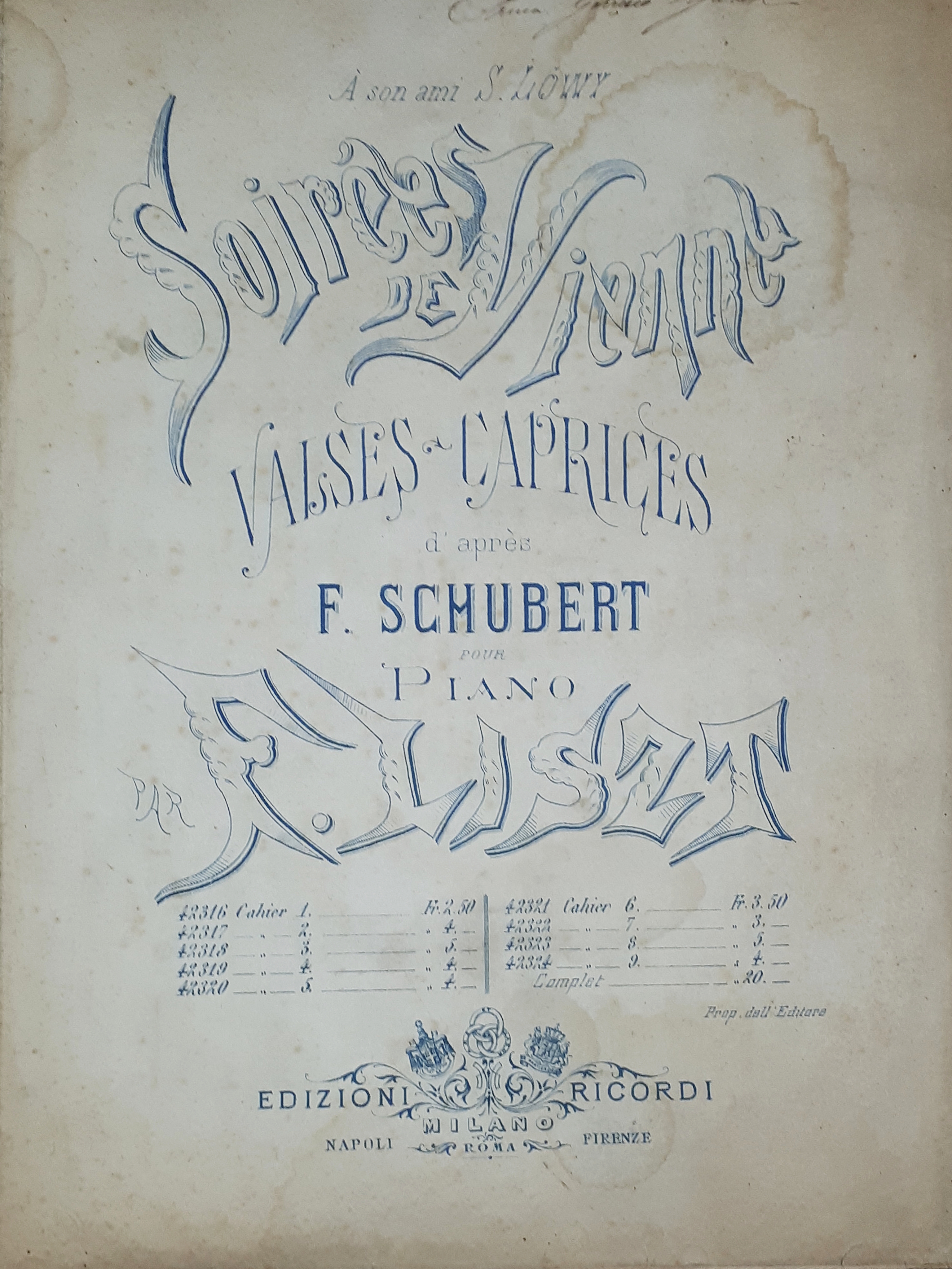 Spartiti - Soirées de Vienne - Valses Caprices d'apres F. …