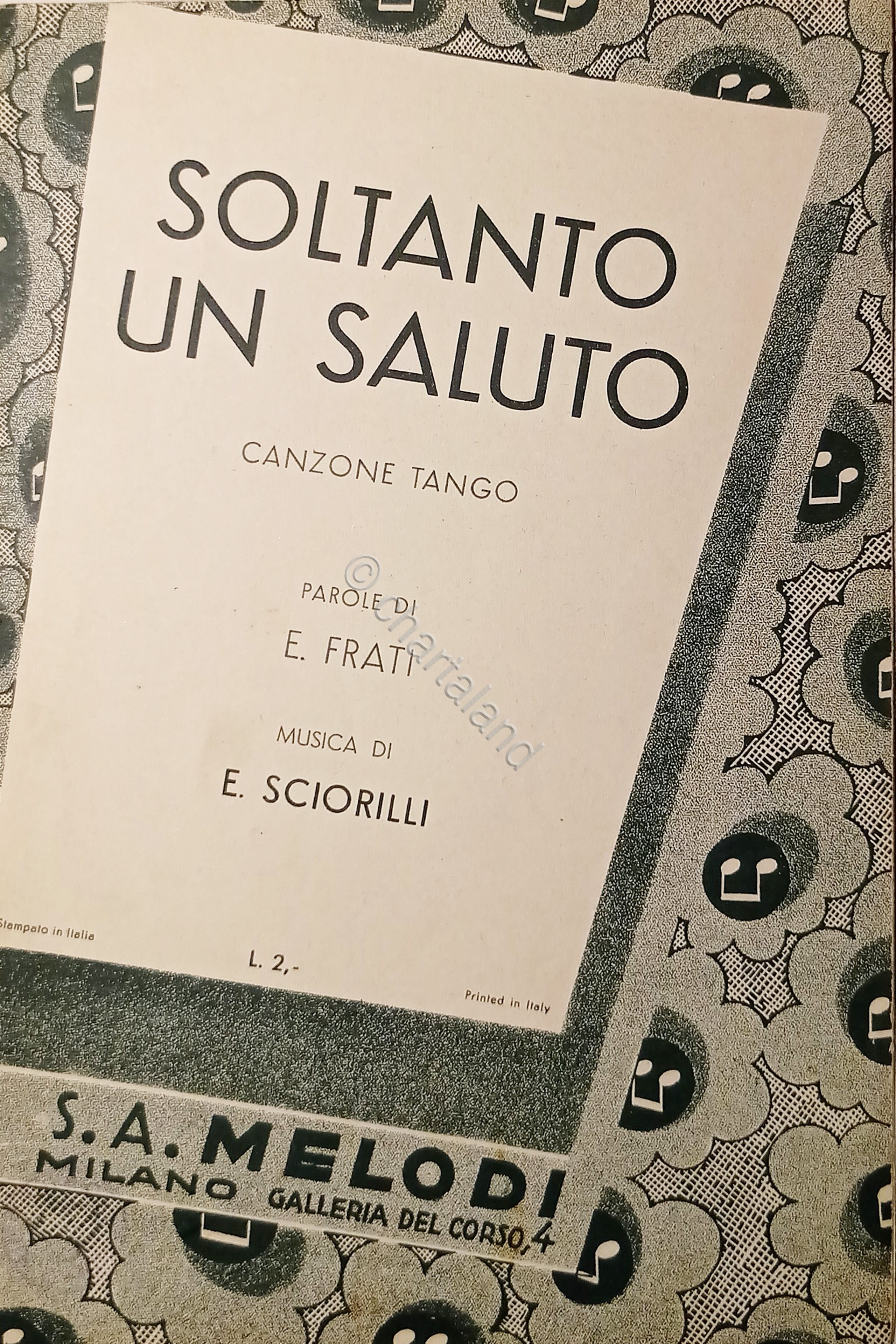 Spartiti - Soltanto un saluto - Canzone Tango di E. …
