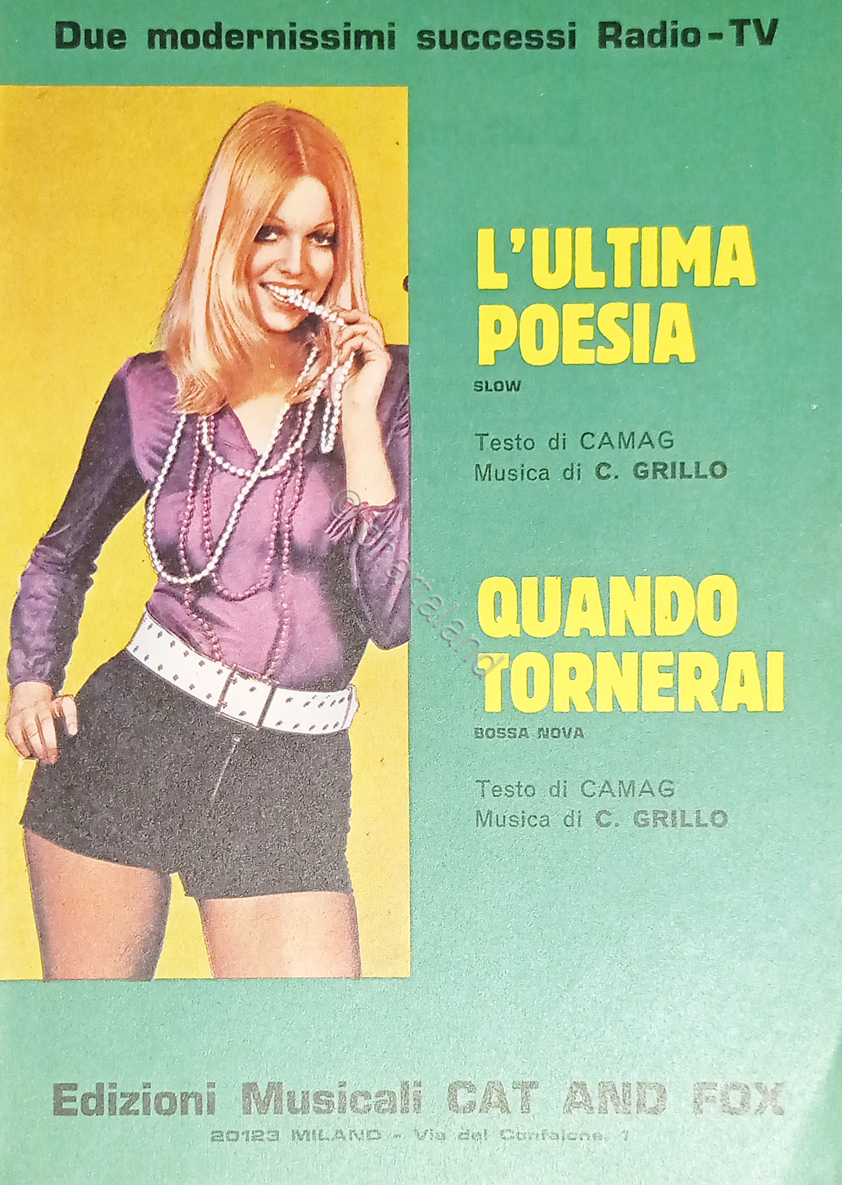 Spartiti - Successi Radio-TV - L'ultima Poesia - Quando tornerai …