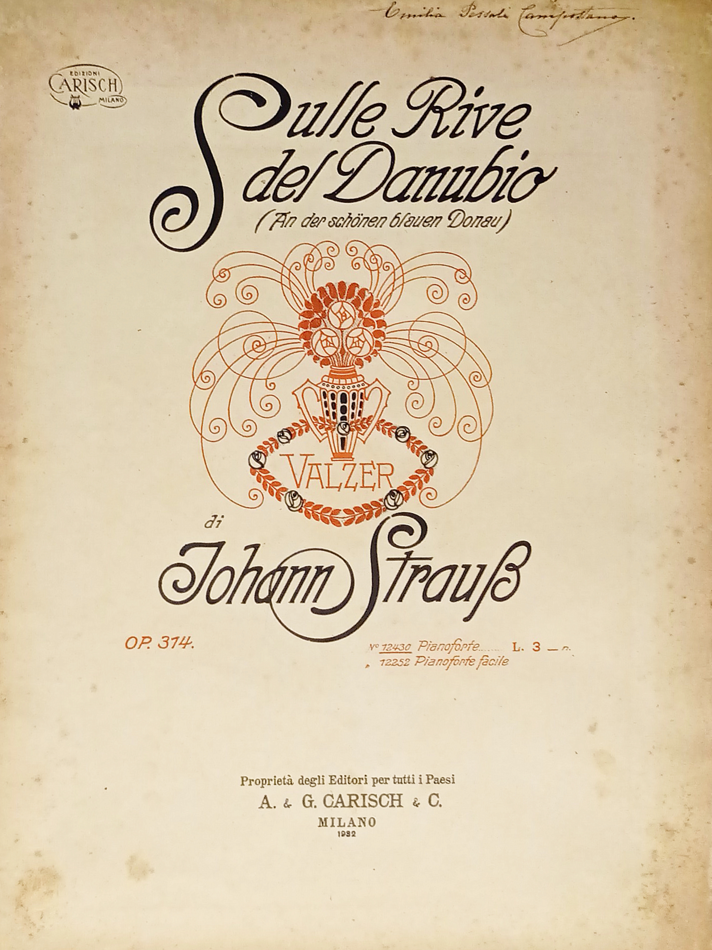 Spartiti - Sulle Rive del Danubio - Valzer di Johann …