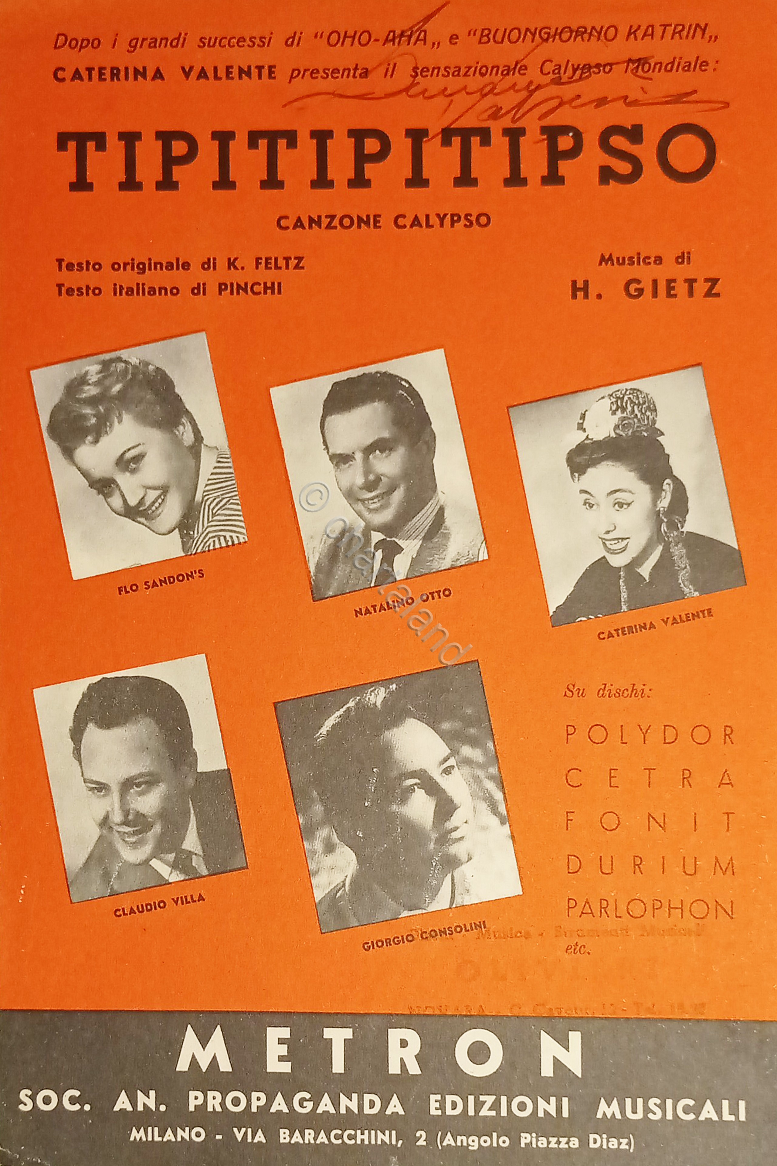 Spartiti - Tipitipitipso - Canzone Calypso di H. Gietz - …