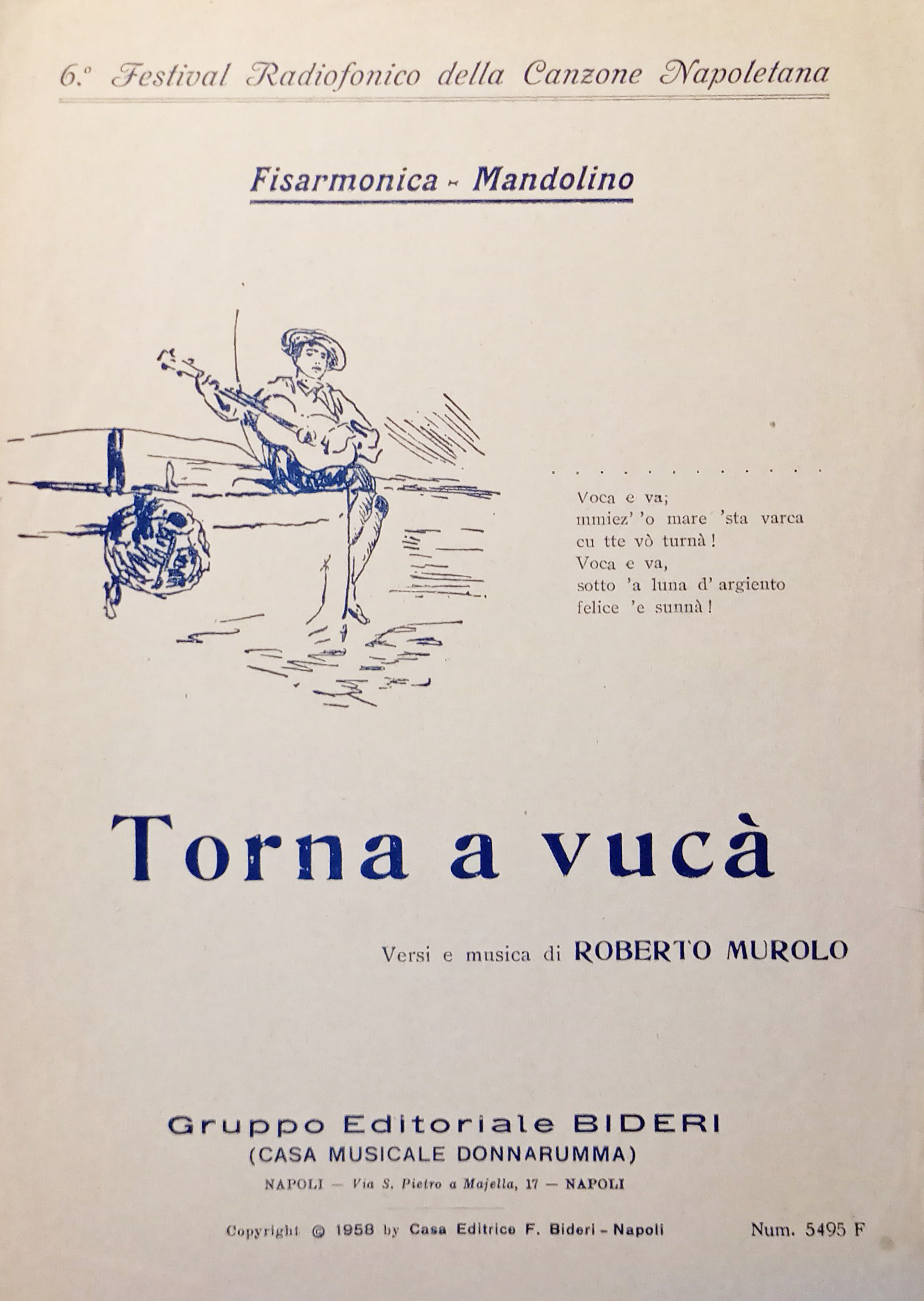 Spartiti - Torna a vucà di R. Murolo - Fisarmonica …