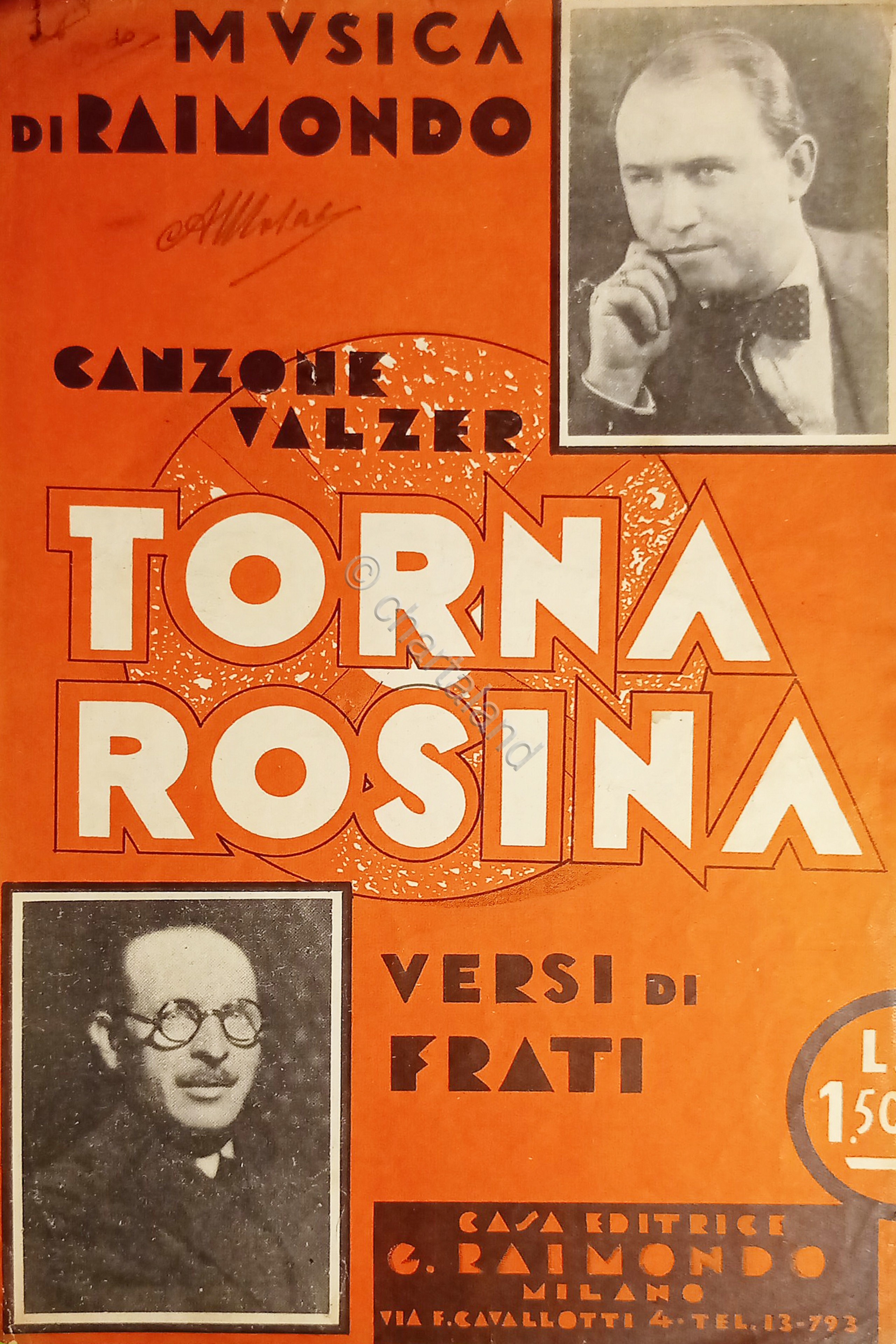 Spartiti - Torna Rosia - Canzone Valzer di G. Raimondo …