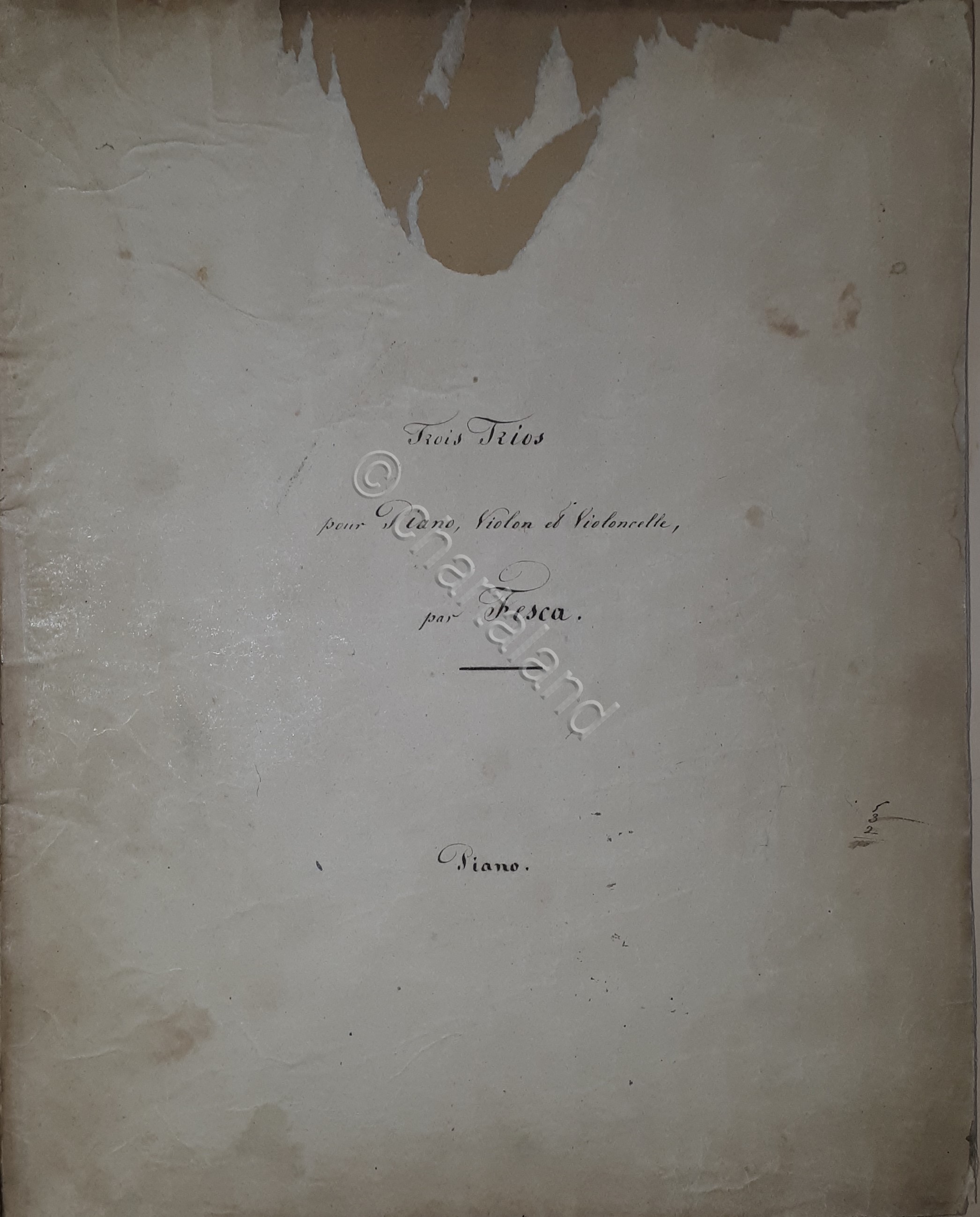 Spartiti - Trois Trios pour Piano Violon Violoncelle A. Fesca …