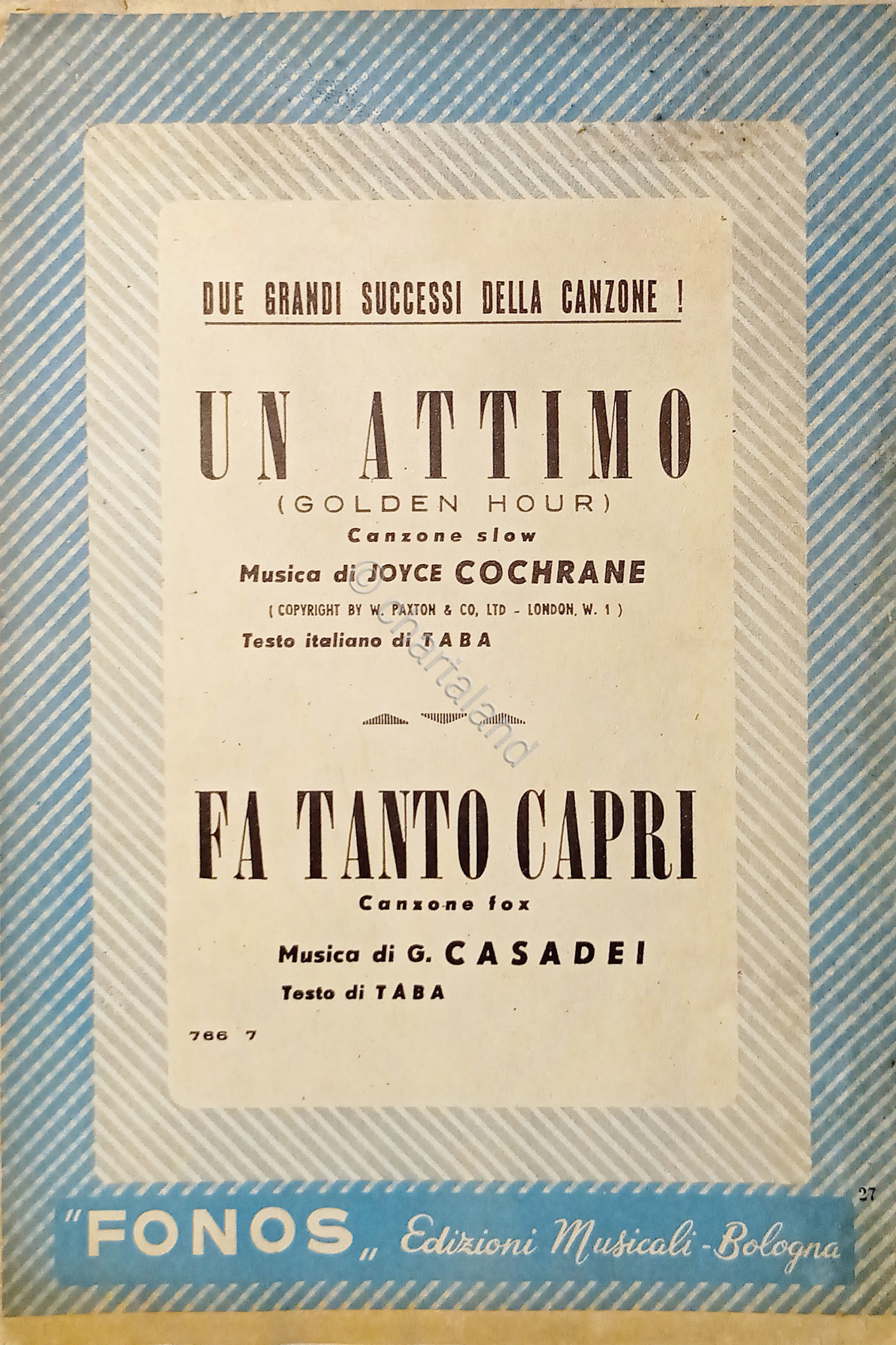 Spartiti - Un attimo (Canzone Slow) - Fa tanto Capri …