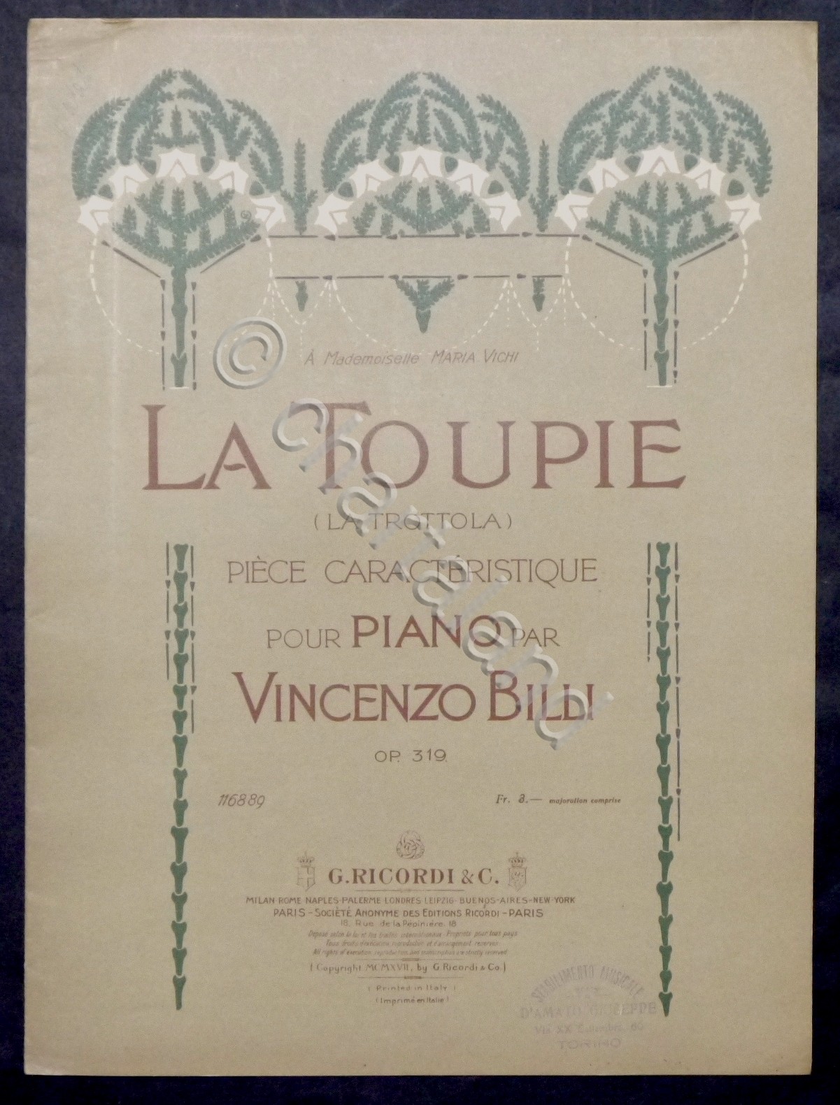 Spartiti - V. Billi - La Toupie (la trottola) - …