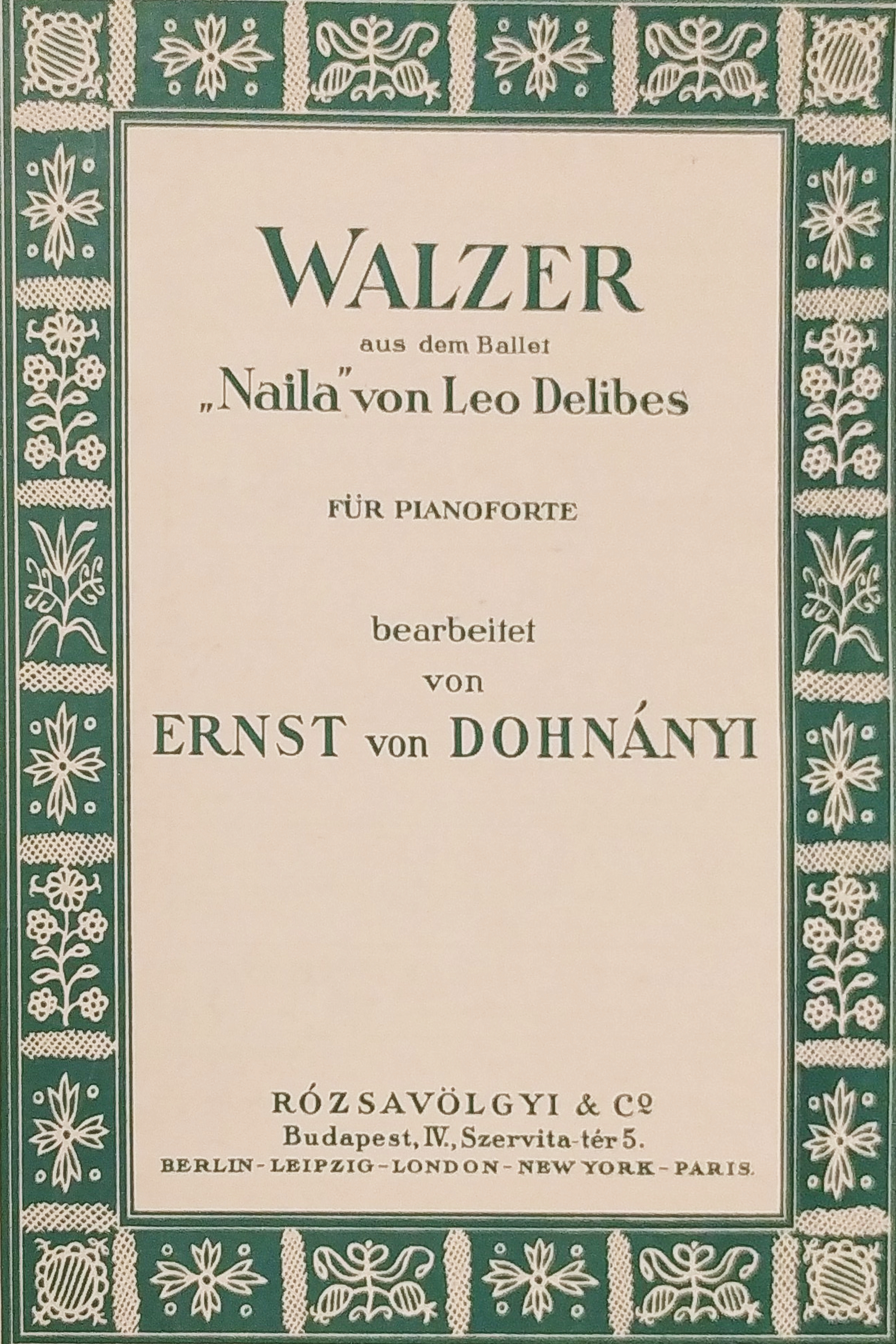 Spartiti - Walzer aus dem Ballet Naila von Leo Delibes …