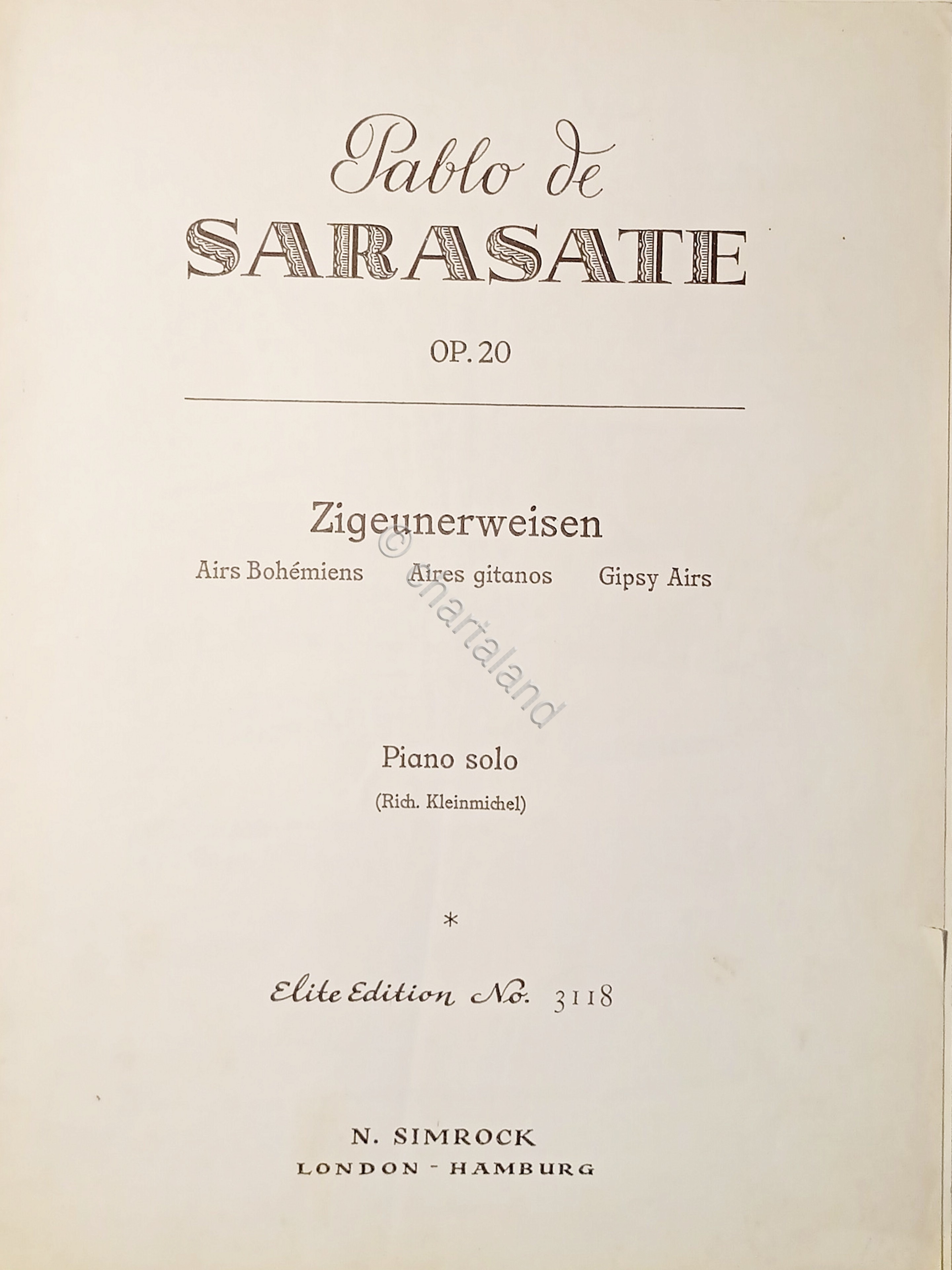 Spartiti - Zigeunerweisen - Airs Bohemiens, Gitanos Gypsy Airs di …