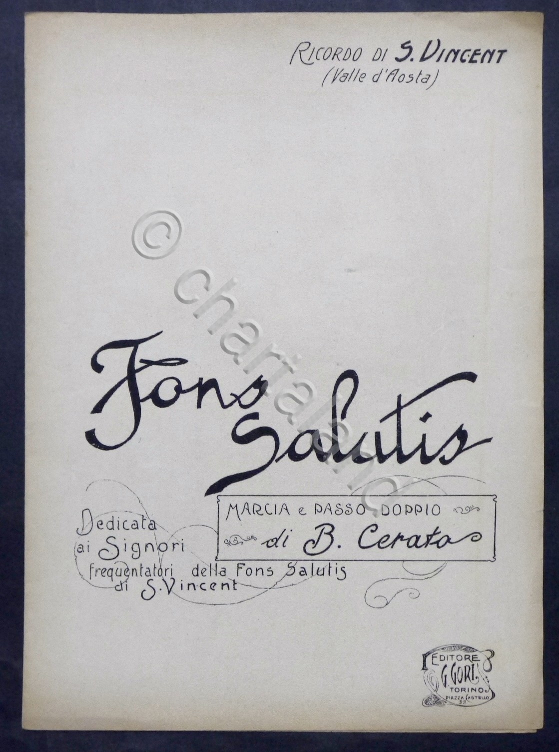 Spartiti B. Cerato - Fons Salutis (ricordo di S. Vincent) …