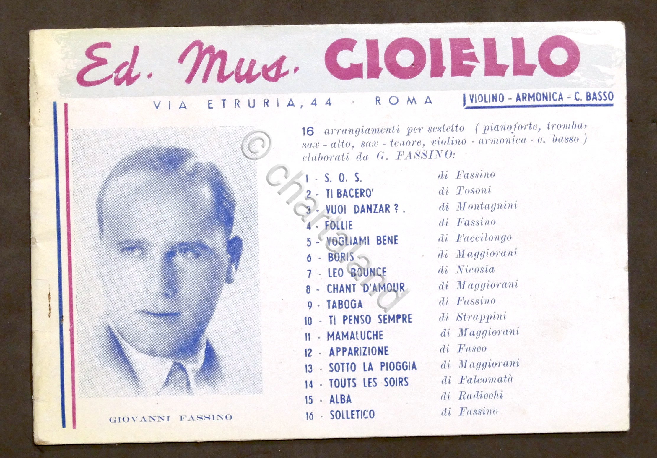 Spartiti Ed. Musicali Gioiello - 16 arrangiamenti per sestetto Violino …