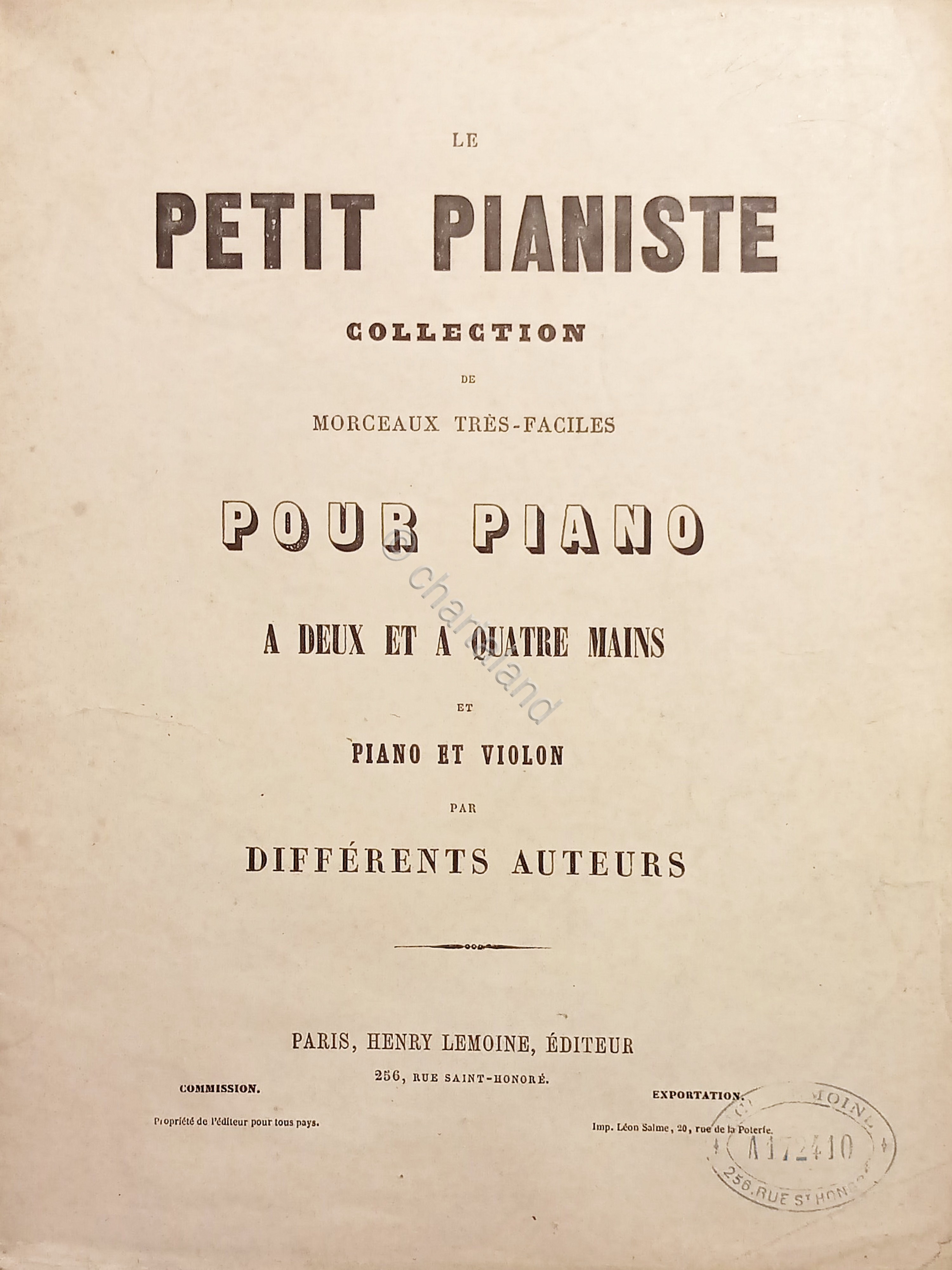 Spartiti Le Petit Pianiste - L'Echo des Alpes - Piano …