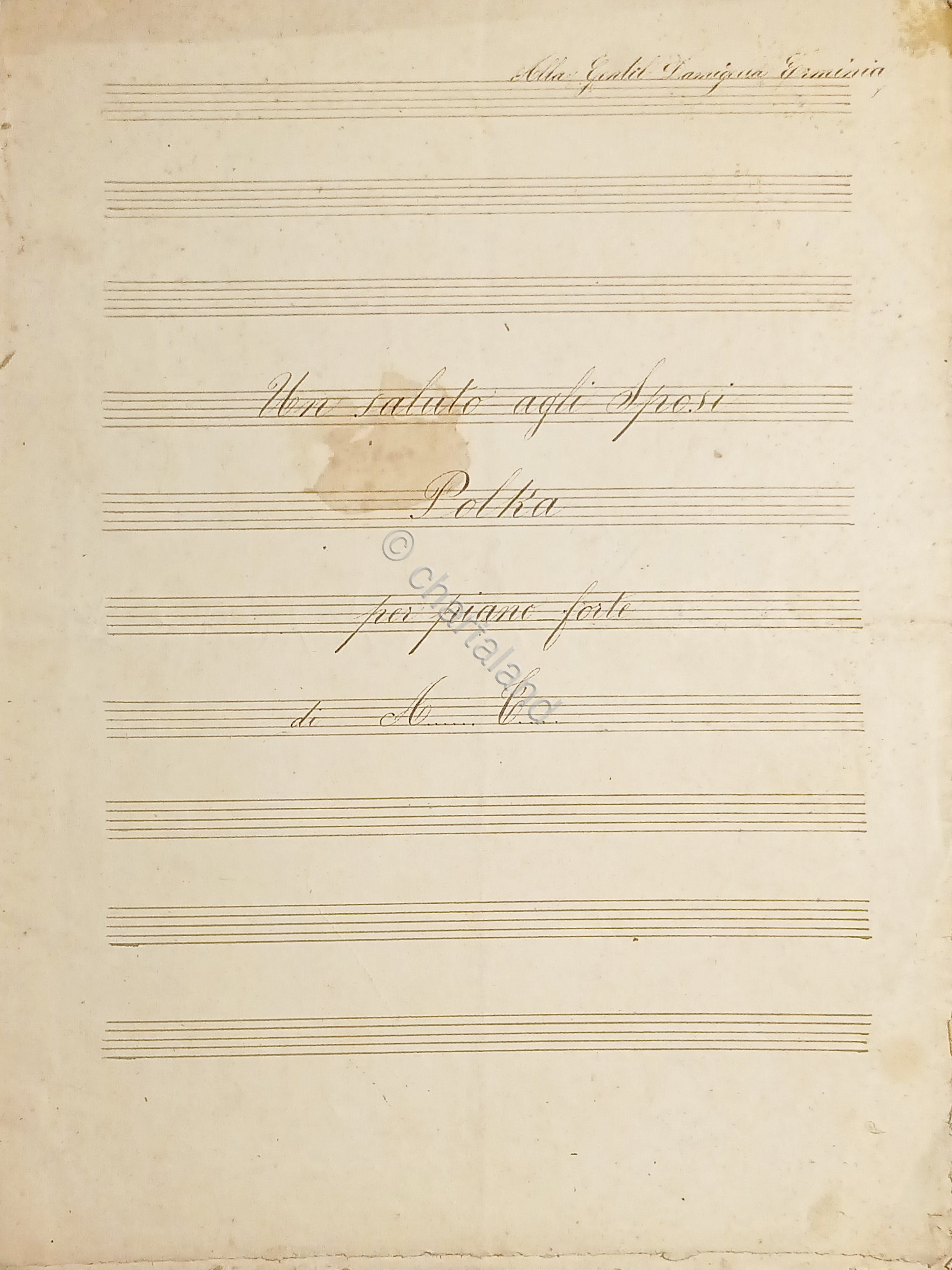 Spartiti Manoscritti - Un saluto agli Sposi - Polka per …