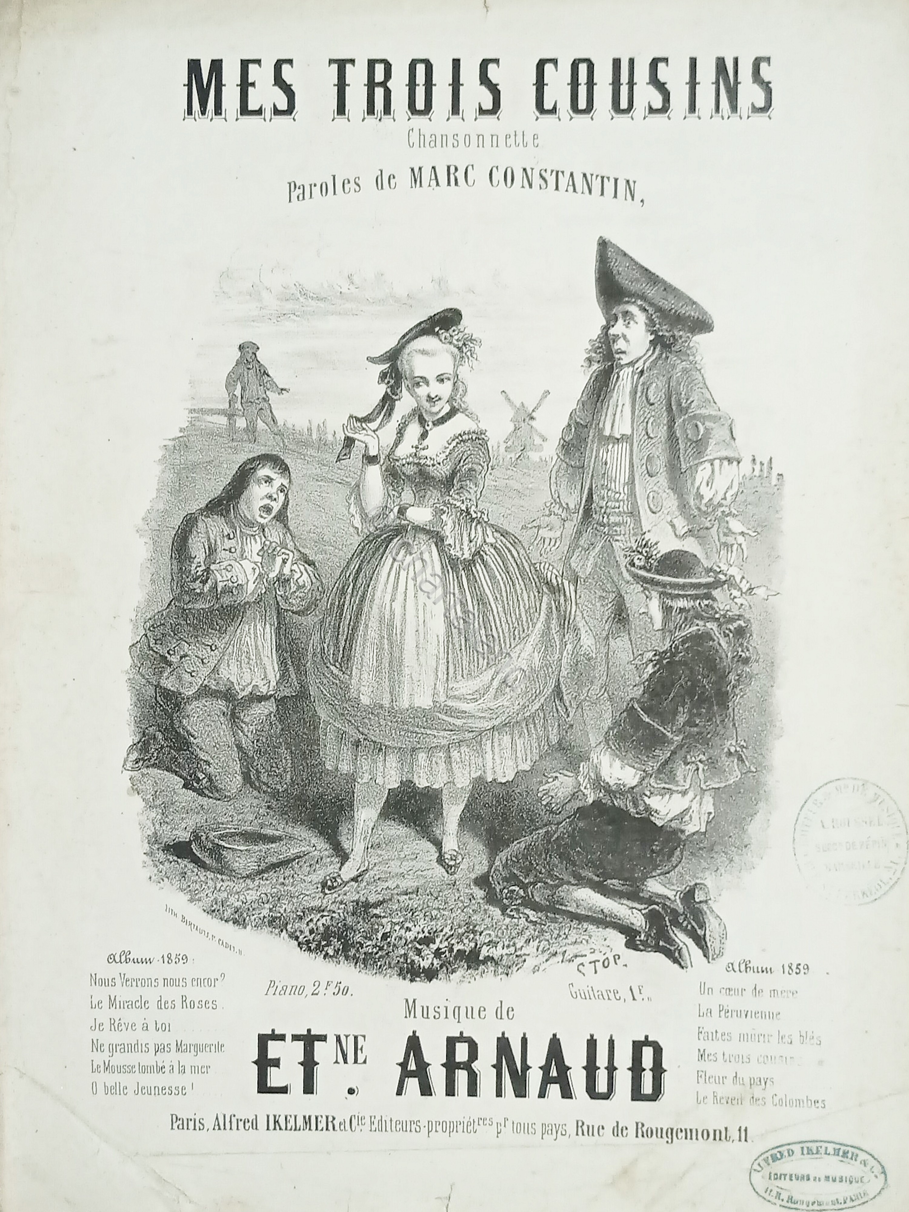 Spartiti Mes Trois Cousins - Chansonnette per Piano di M. …