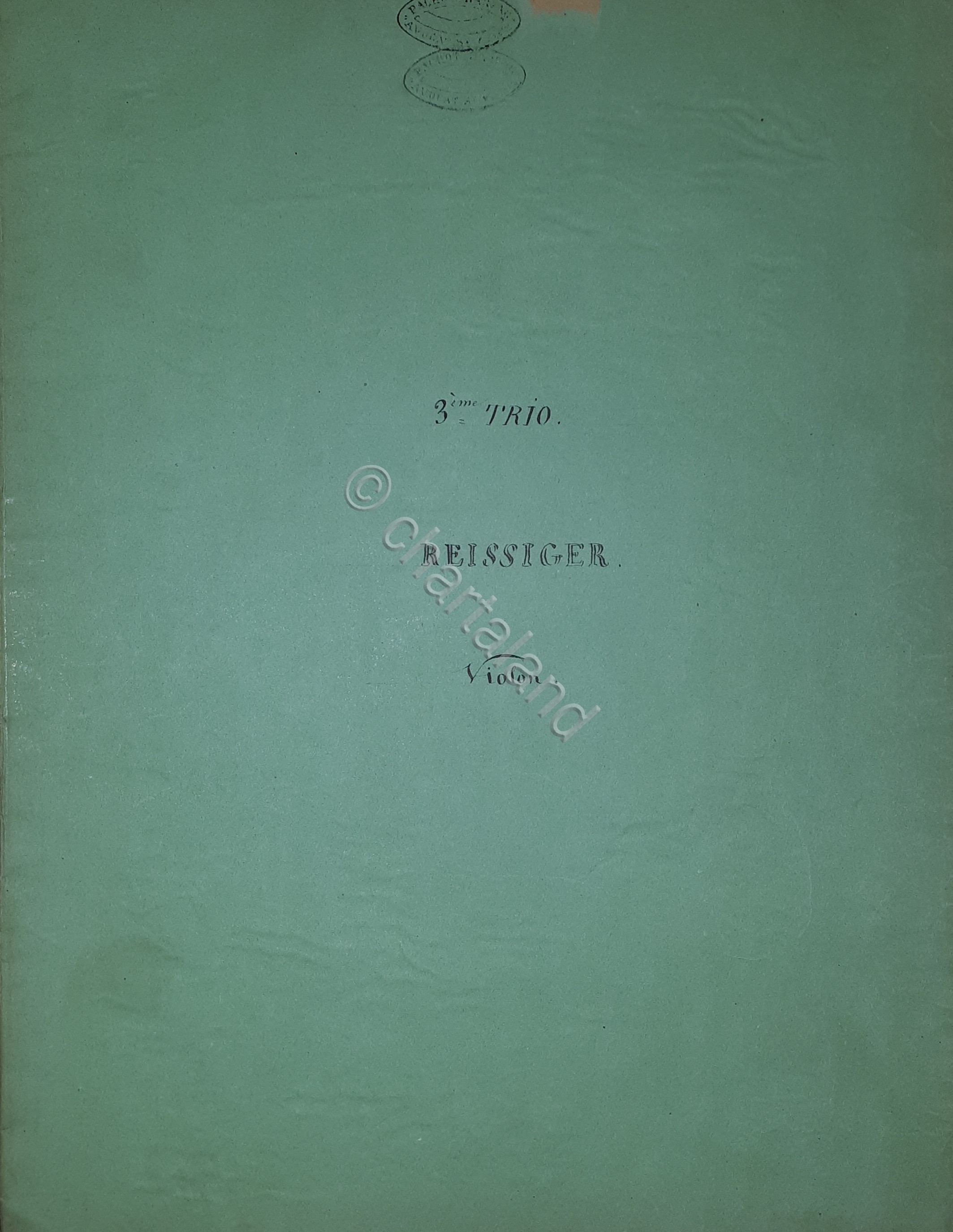Spartiti Violon 3^Trio pour Piano, Violon et Violoncelle par Reissiger …