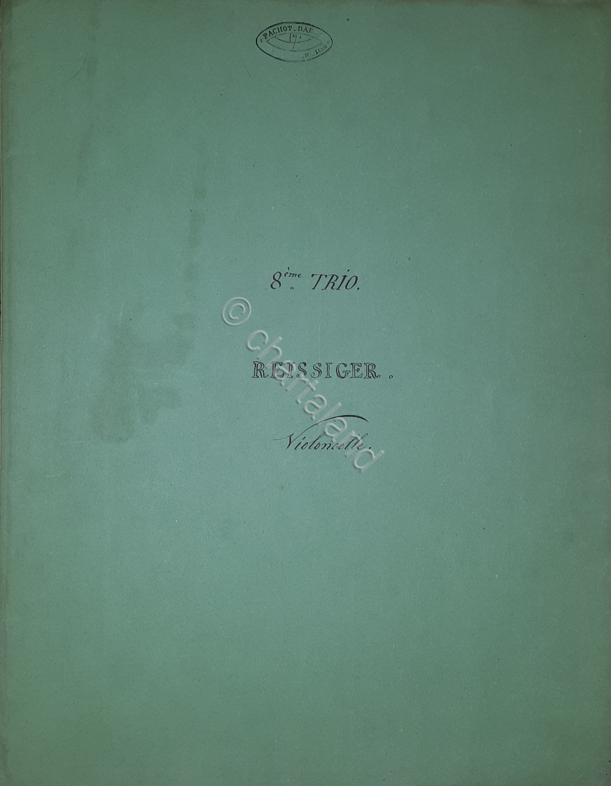 Spartiti Violoncelle 8^Trio pour Piano Violon et Violoncelle Reissiger Fine …