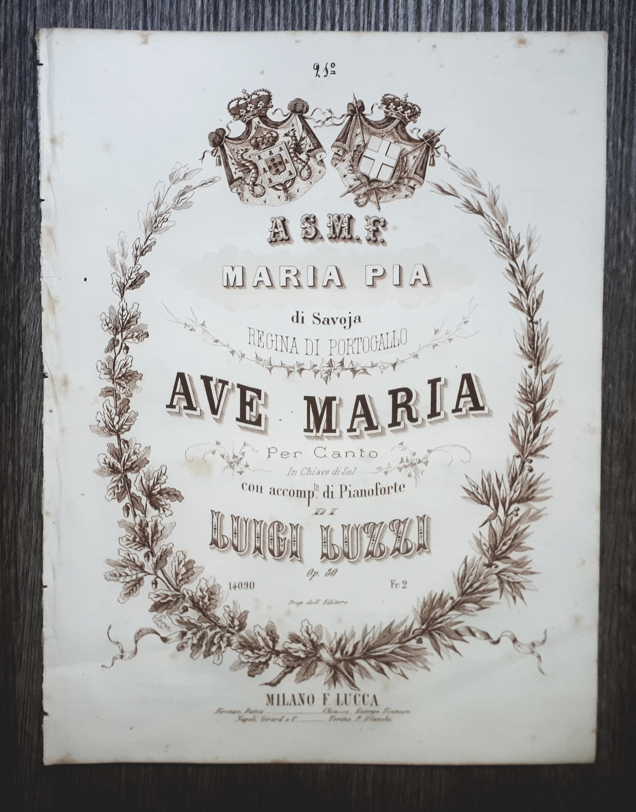 Spartito - Ave Maria - Canto e Pianoforte - Luigi …