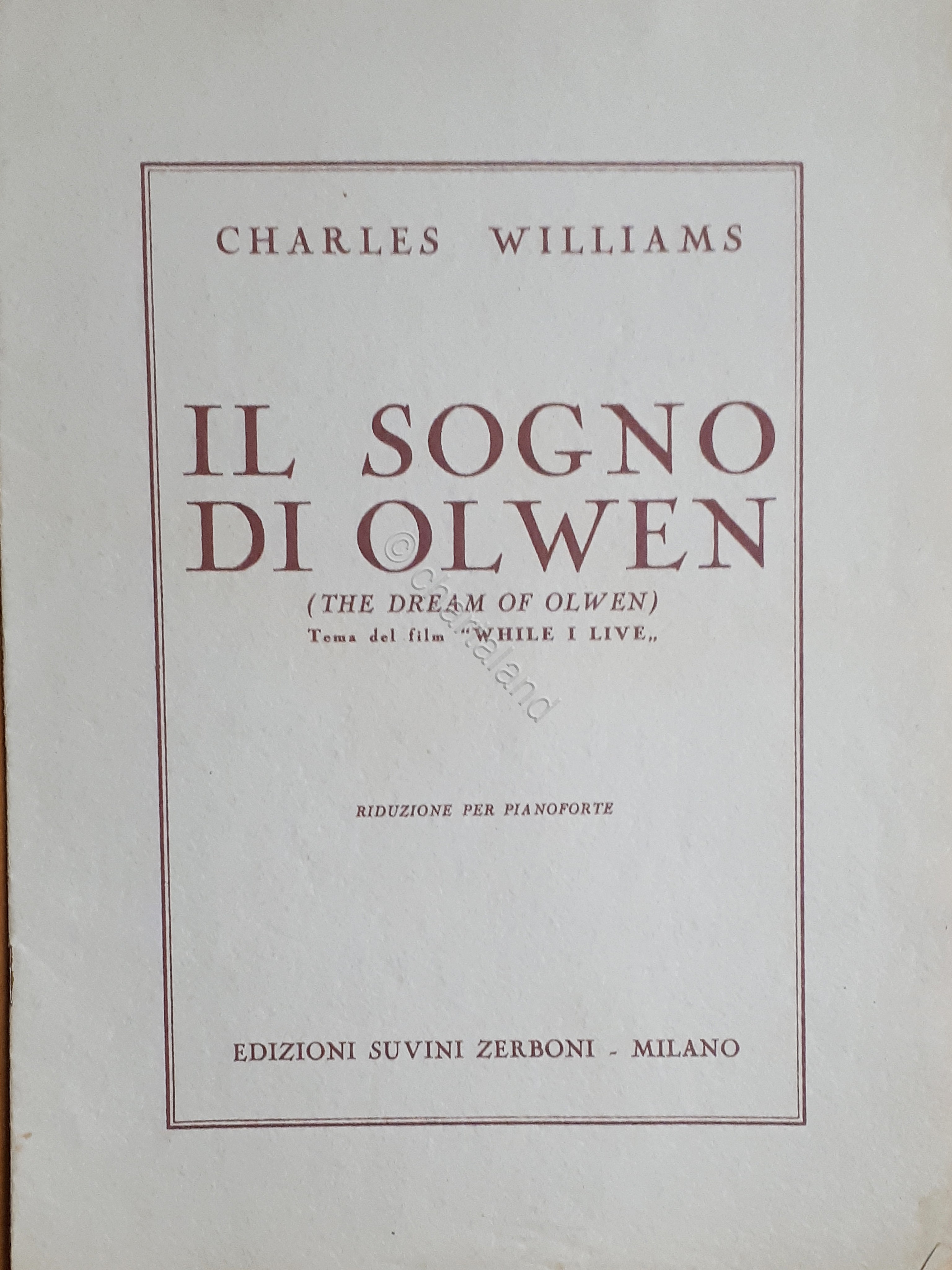Spartito - Ch. Williams - Il Sogno di Olwen - …