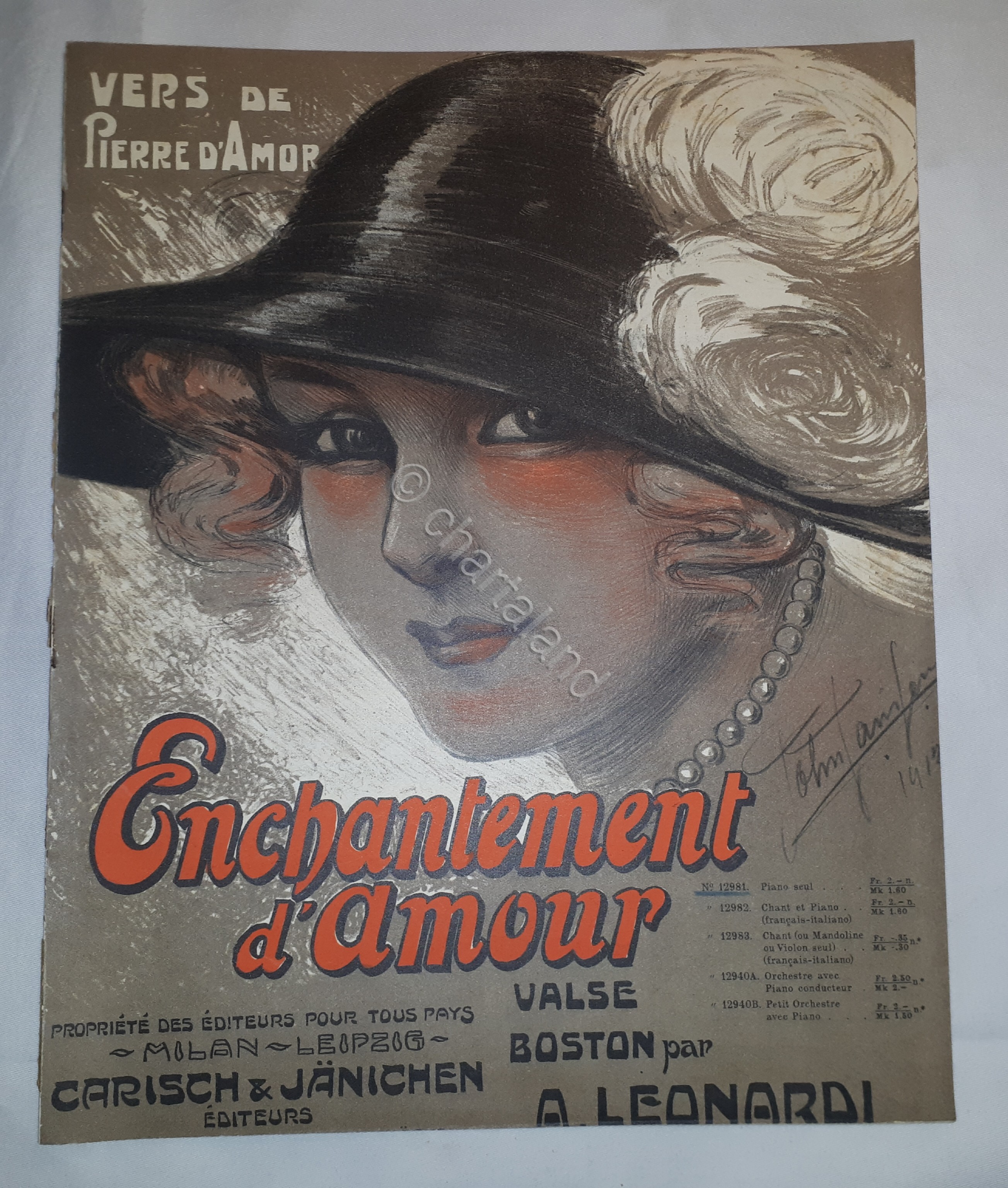 Spartito - Enchantement d'Amour - Valse - Boston - A. …