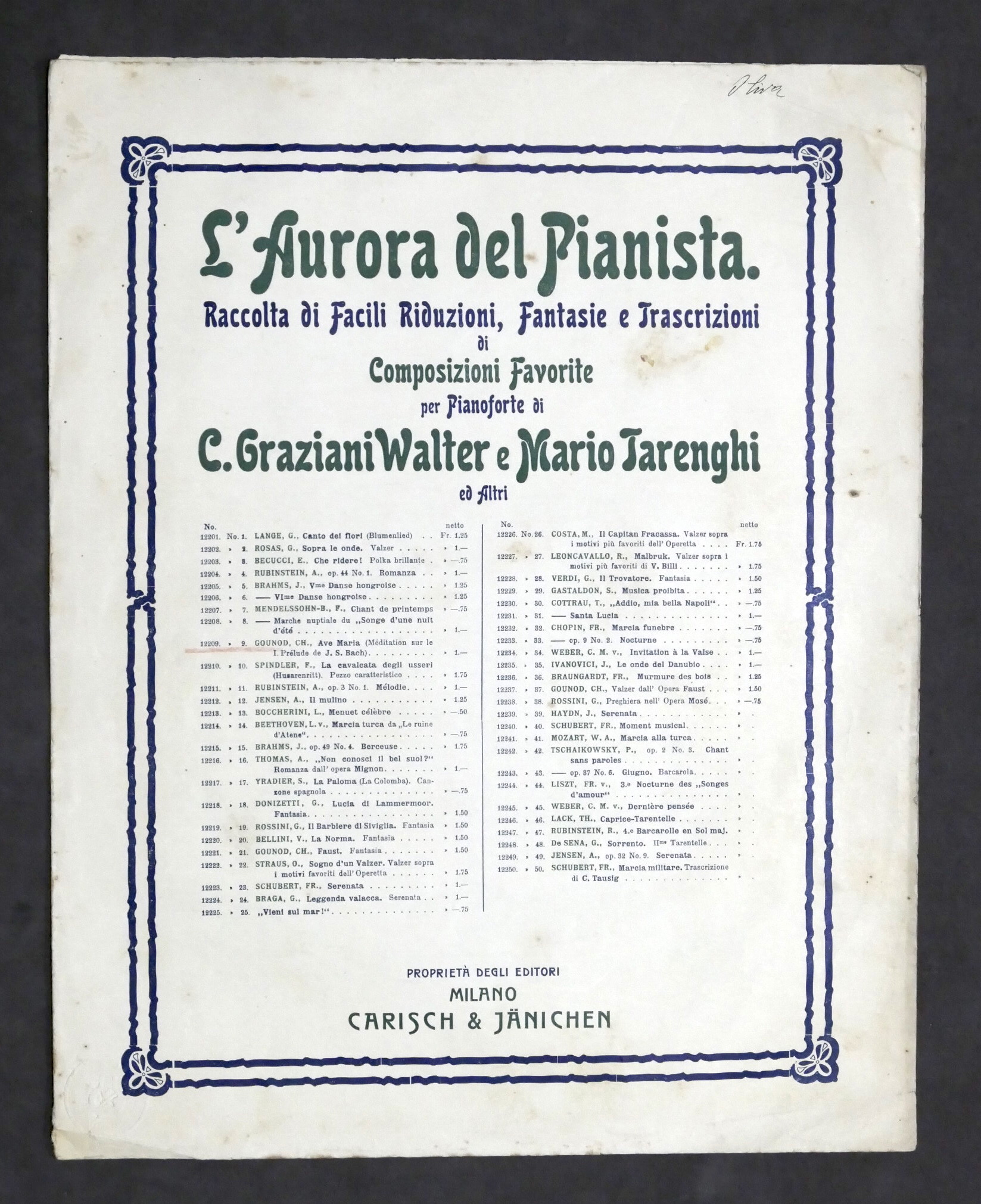 Spartito - L'aurora del pianista N. 12209 - Gounod - …