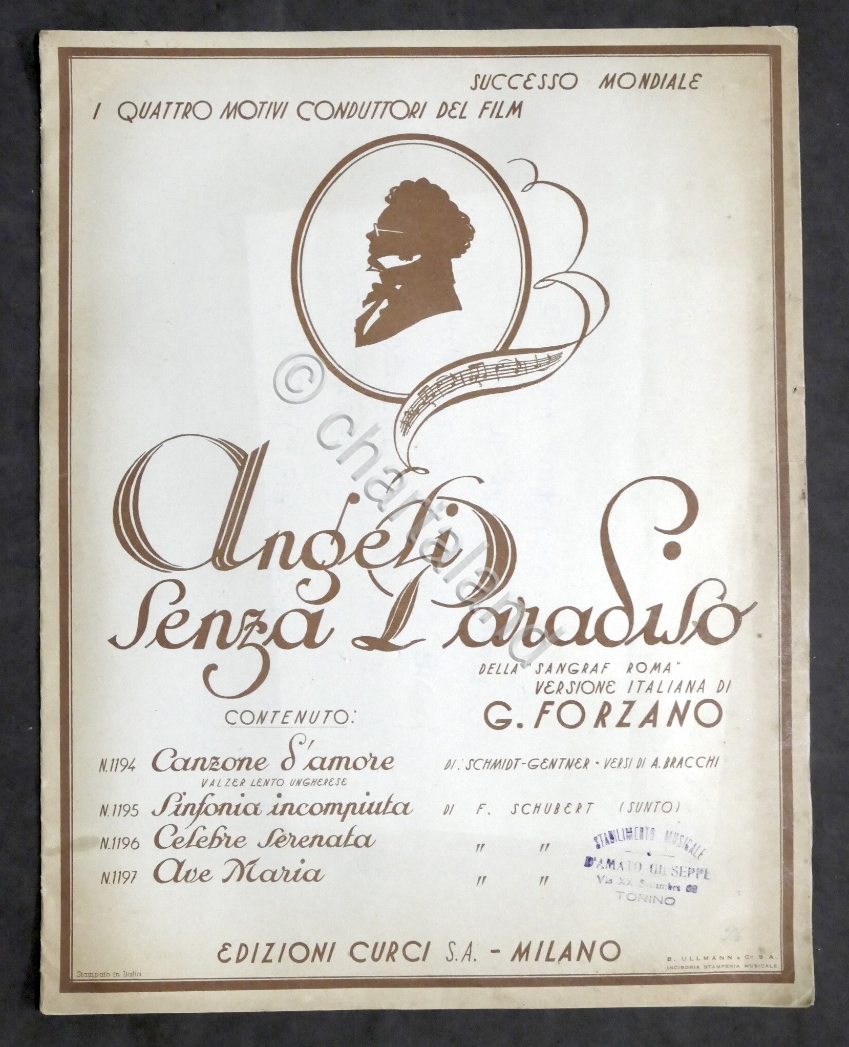 Spartito - Quattro motivi dal film Angeli senza paradiso - …