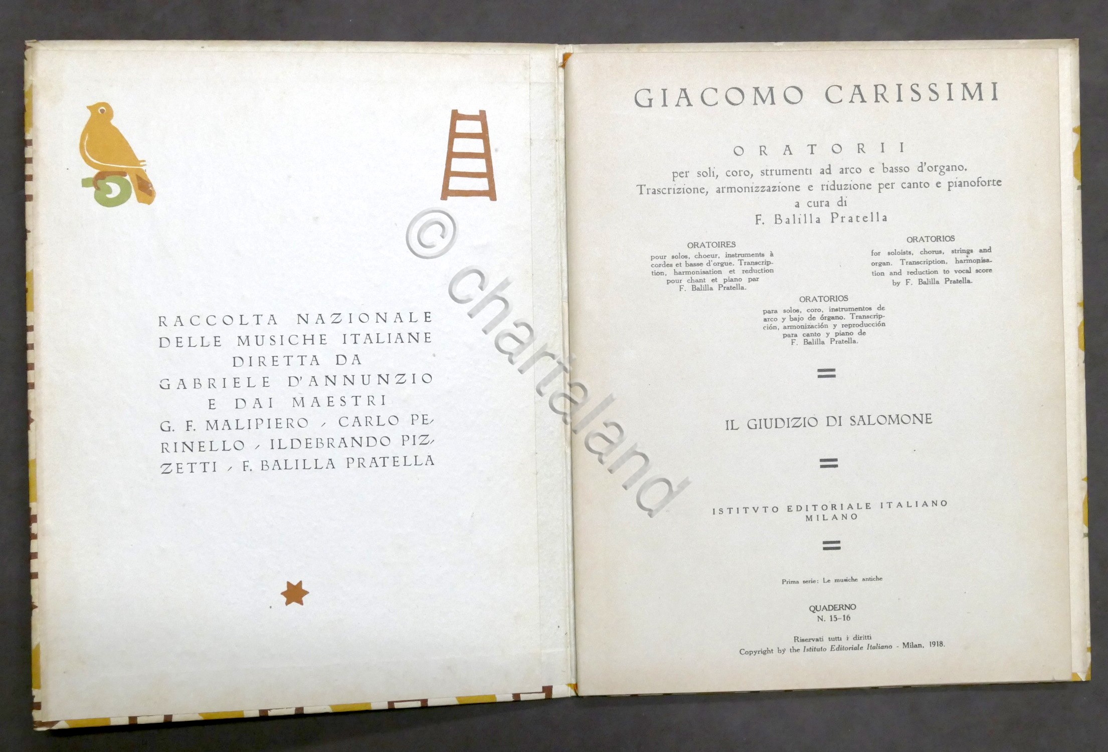 Spartito - Raccolta Musiche Italiane N. 15-16 - G. Carissimi …