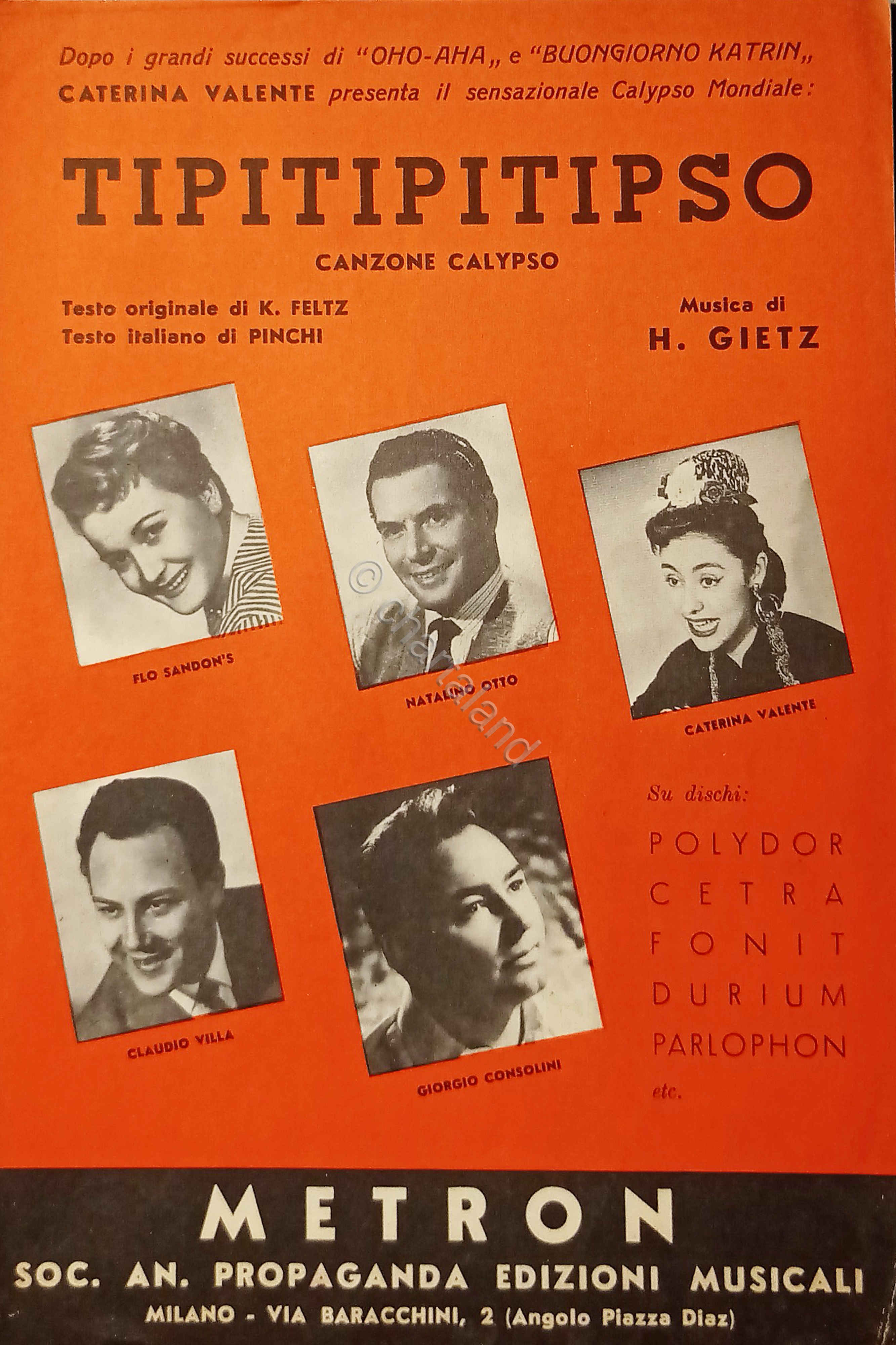Spartito - Tipitipitipso - Canzone Calypso di H. Gietz - …