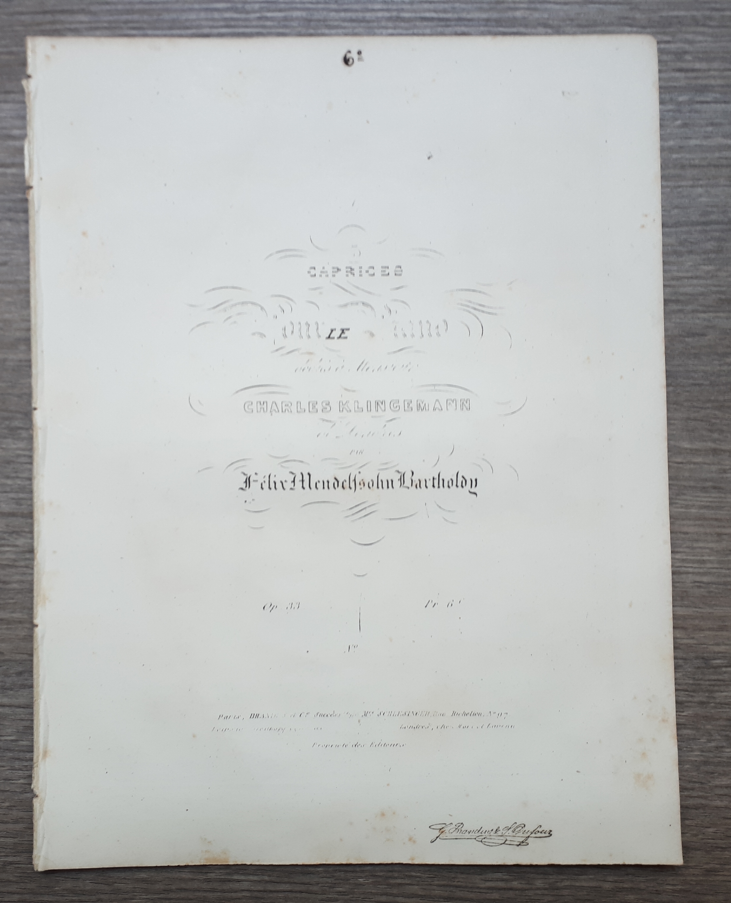Spartito - Trois Caprices pour Piano par Félix Mendelssohn Bartholdy