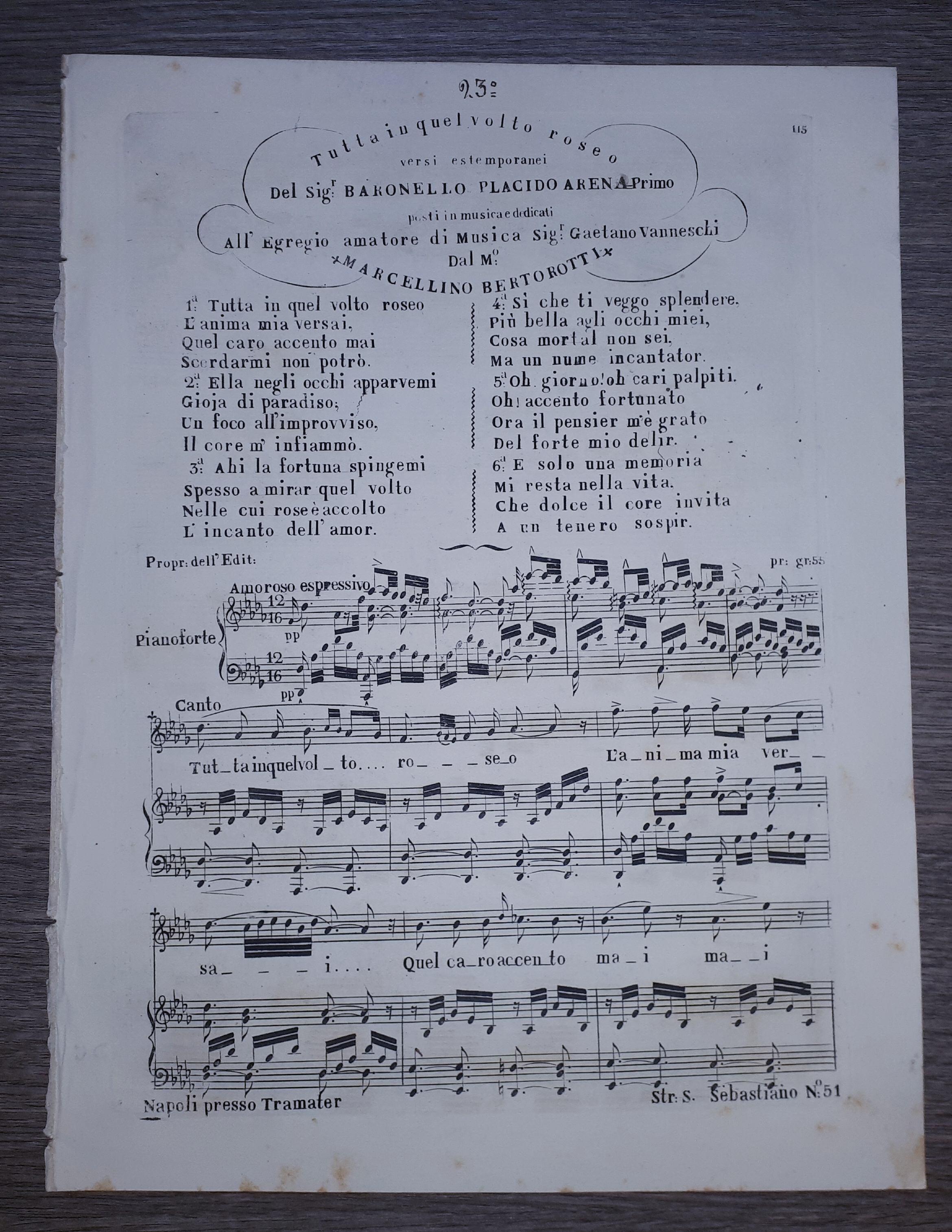 Spartito - Tutta in quel volto roseo - Chanson Francaise …