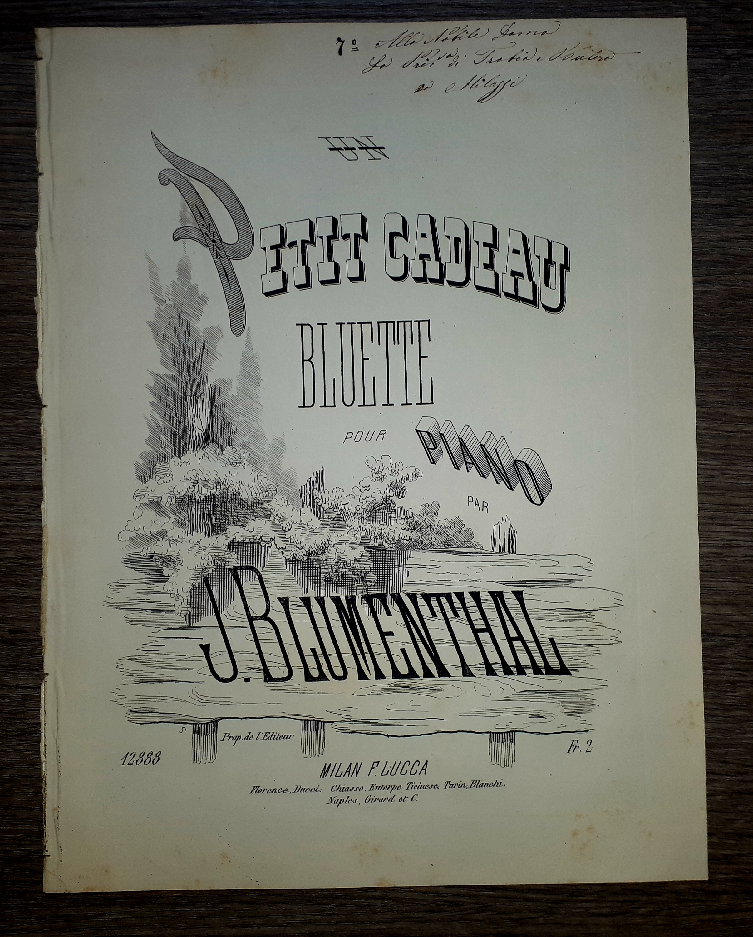 Spartito - Un Petit Cadeau - Bluette pour Pianoforte par …