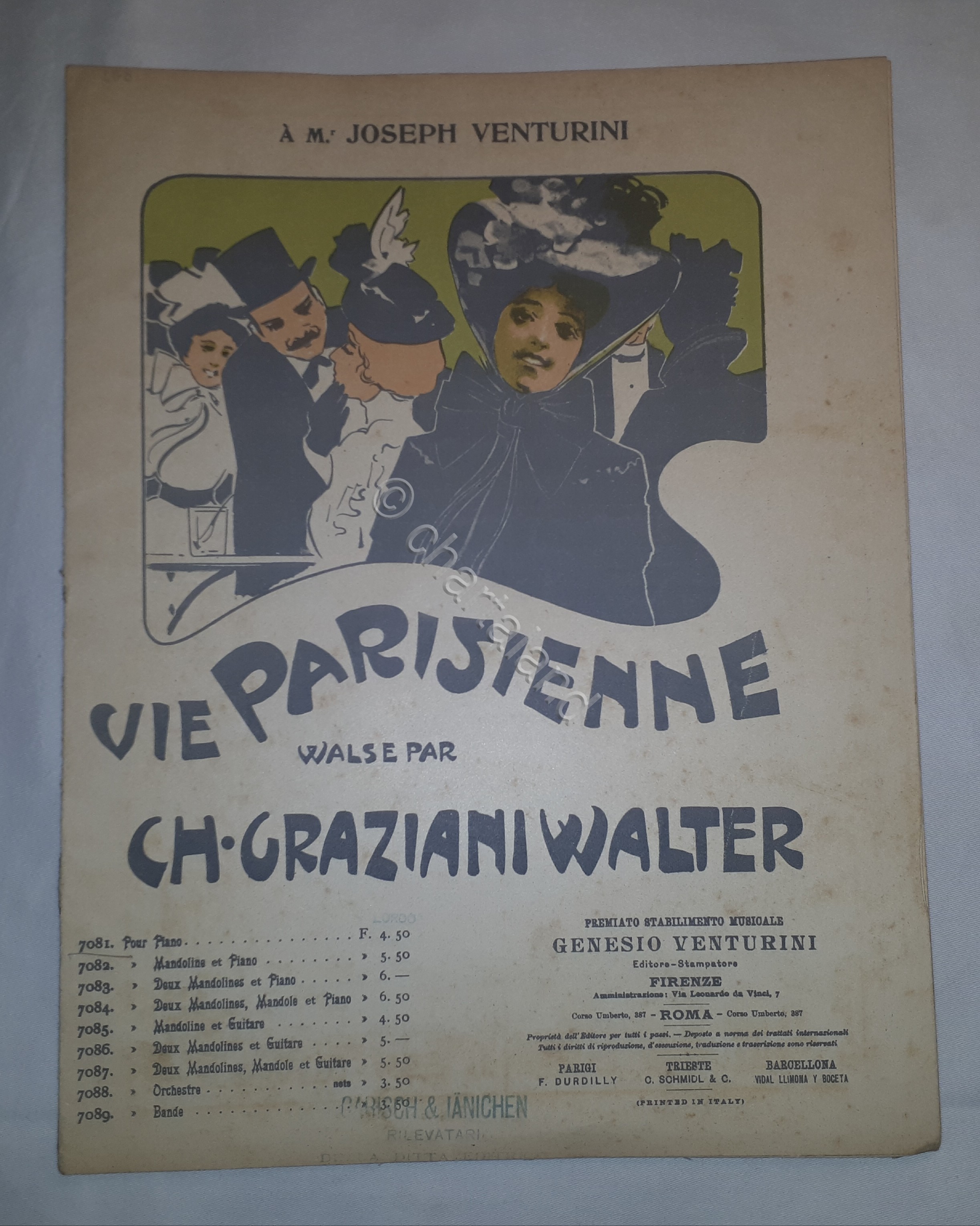 Spartito - Vie Parisienne - Valse - Ch. Graziani - …